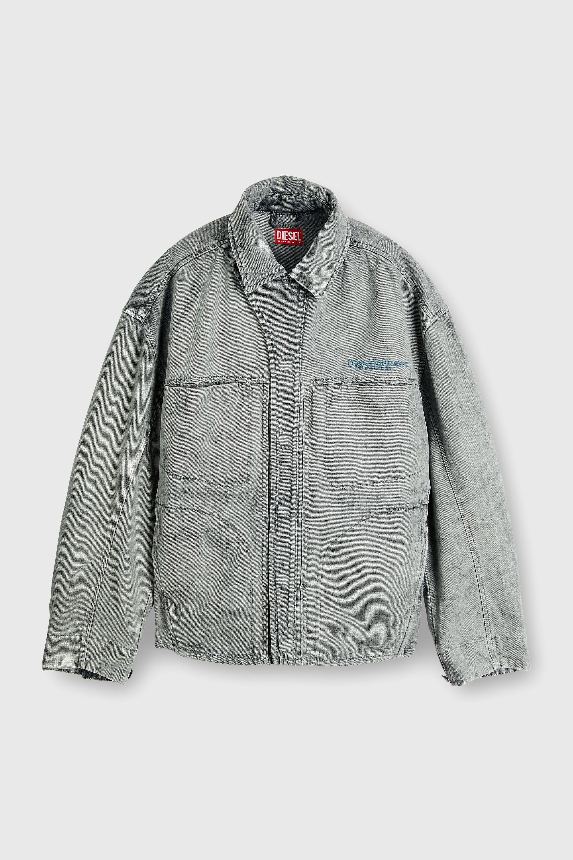 Diesel - D-NETHOR-S1, Male's Utility-style denim jacket in Light Grey - 2