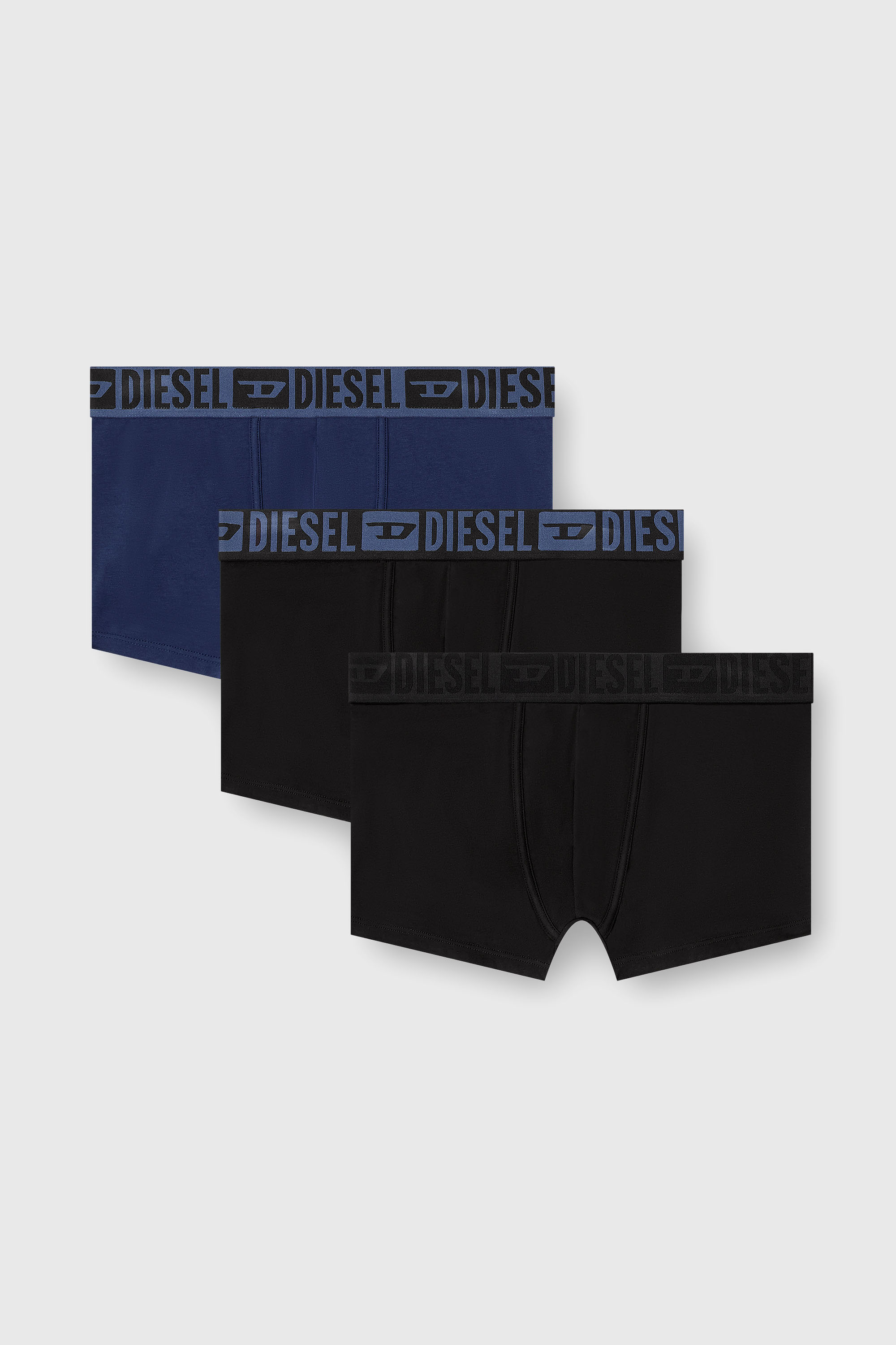Diesel - MIKE-D-CORE-3PACK, Male's Three-pack of stretch cotton boxer briefs with tonal waistband in Blue/Black - 1