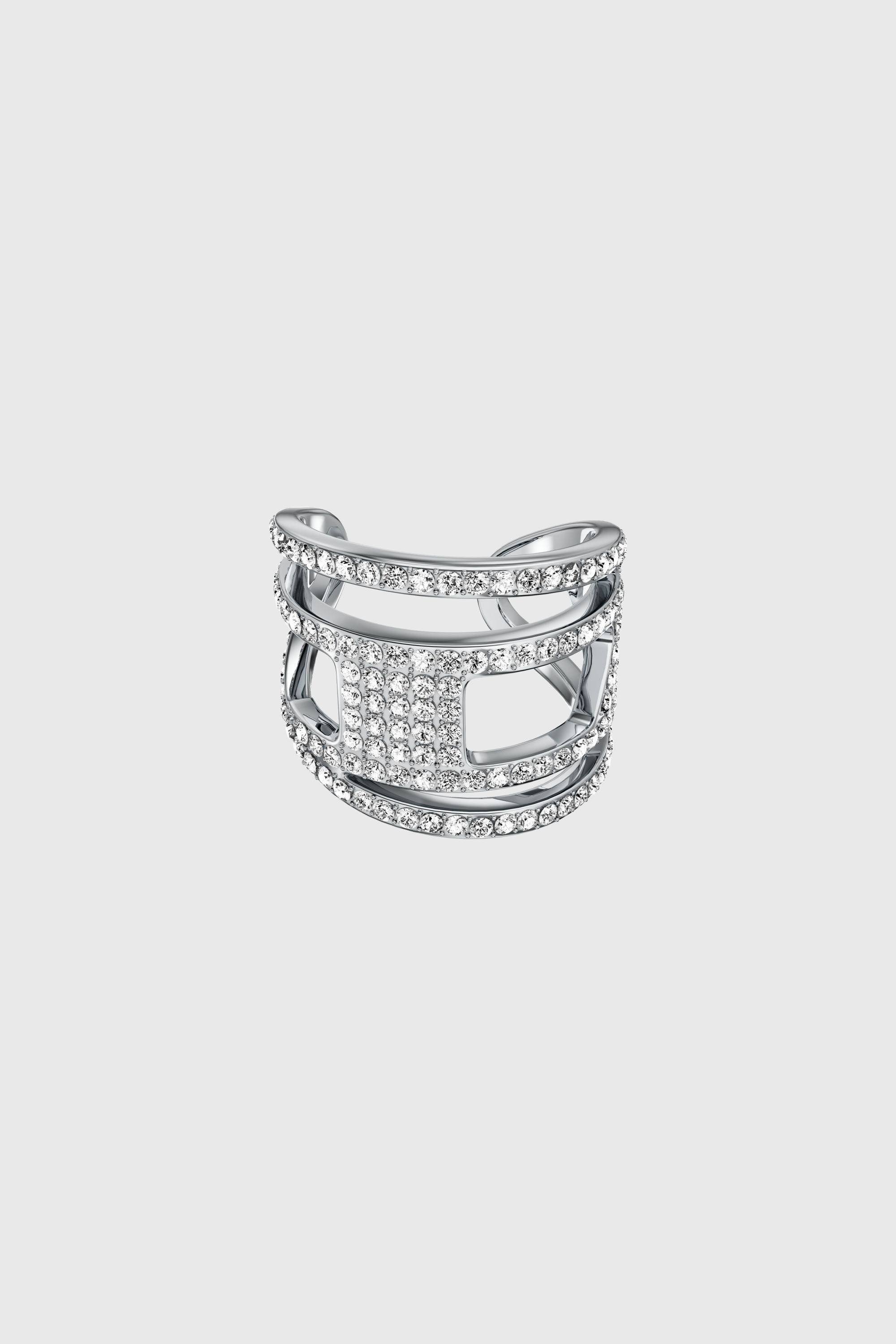 Diesel - DX1705040 JEWELLERY, Unisex's Stainless steel glitz D band ring in Silver - 2