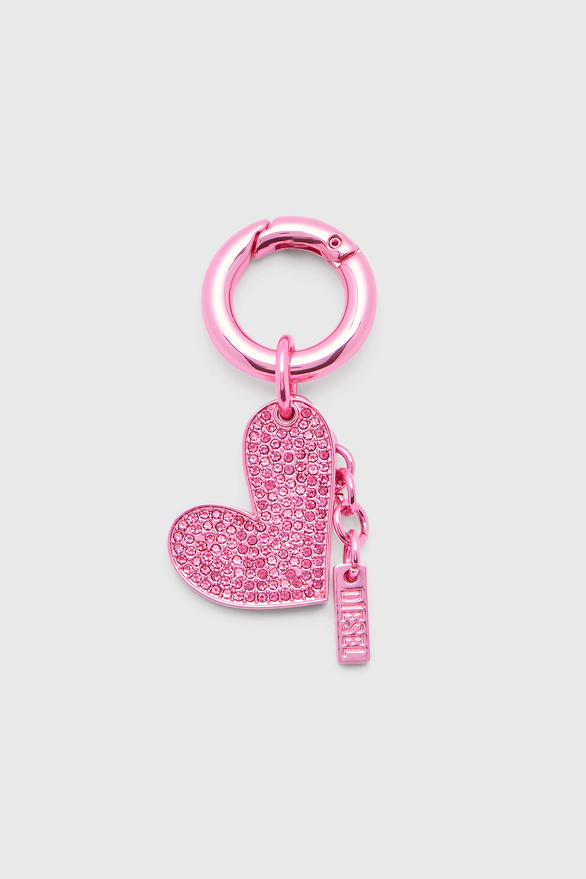 Diesel - CHARM-HEART, Female's Metal heart charm with rhinestones in Pink - 1