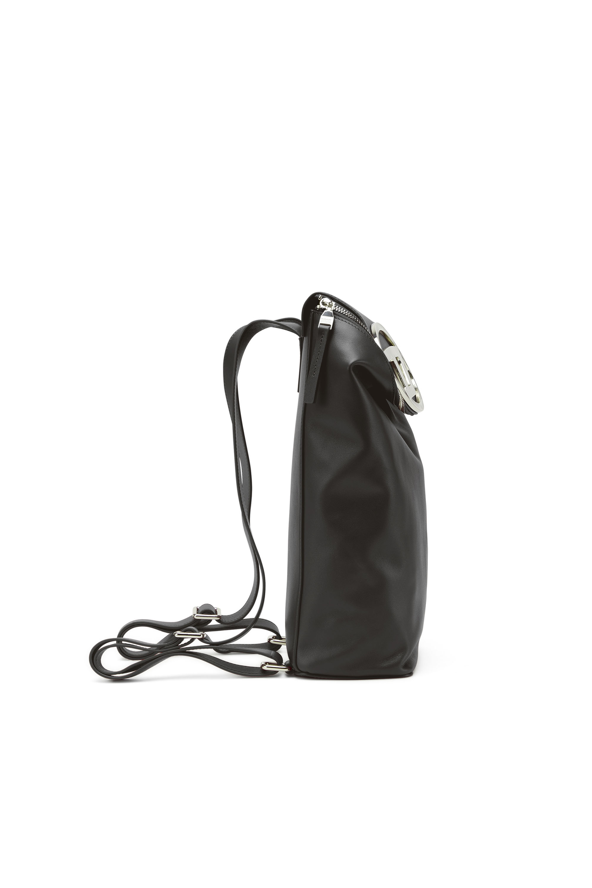 1DR-BACKPACK Woman: Leather backpack with logo plaque | Diesel