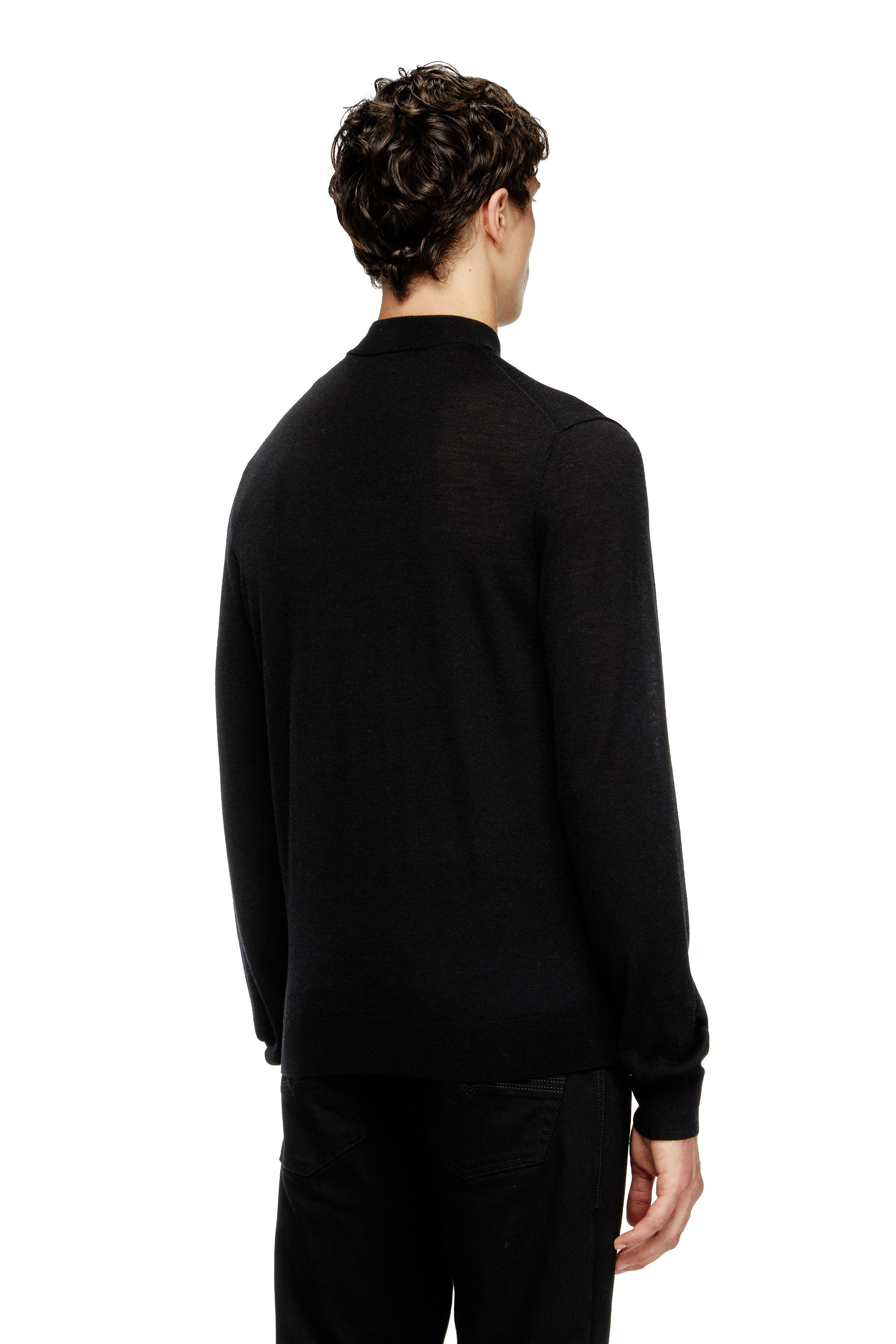 Diesel - K-GIL, Male's Wool turtleneck jumper in Black - 4