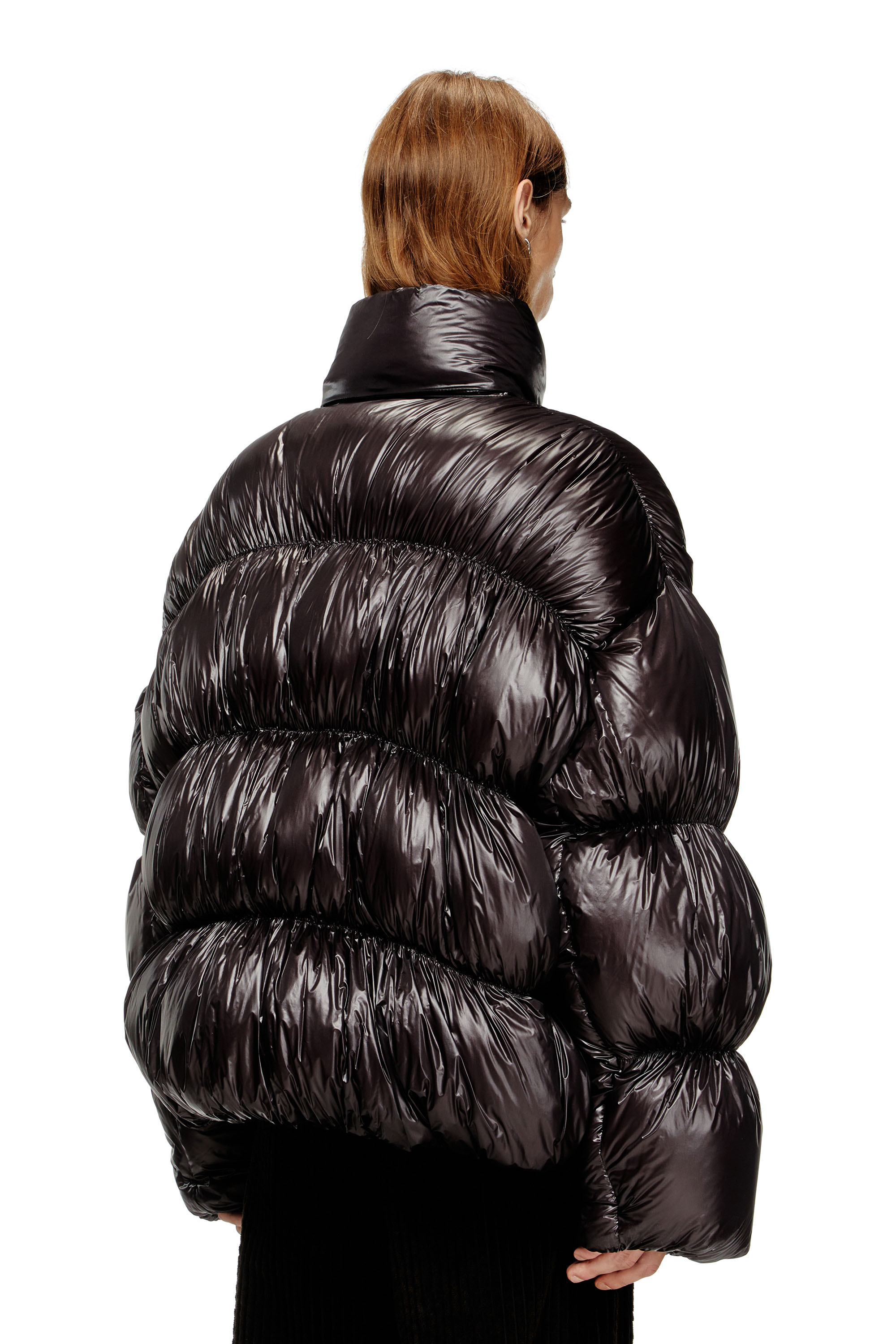 Diesel - W-CHOCO, Male's Hooded down jacket with bubble effect in null - 3