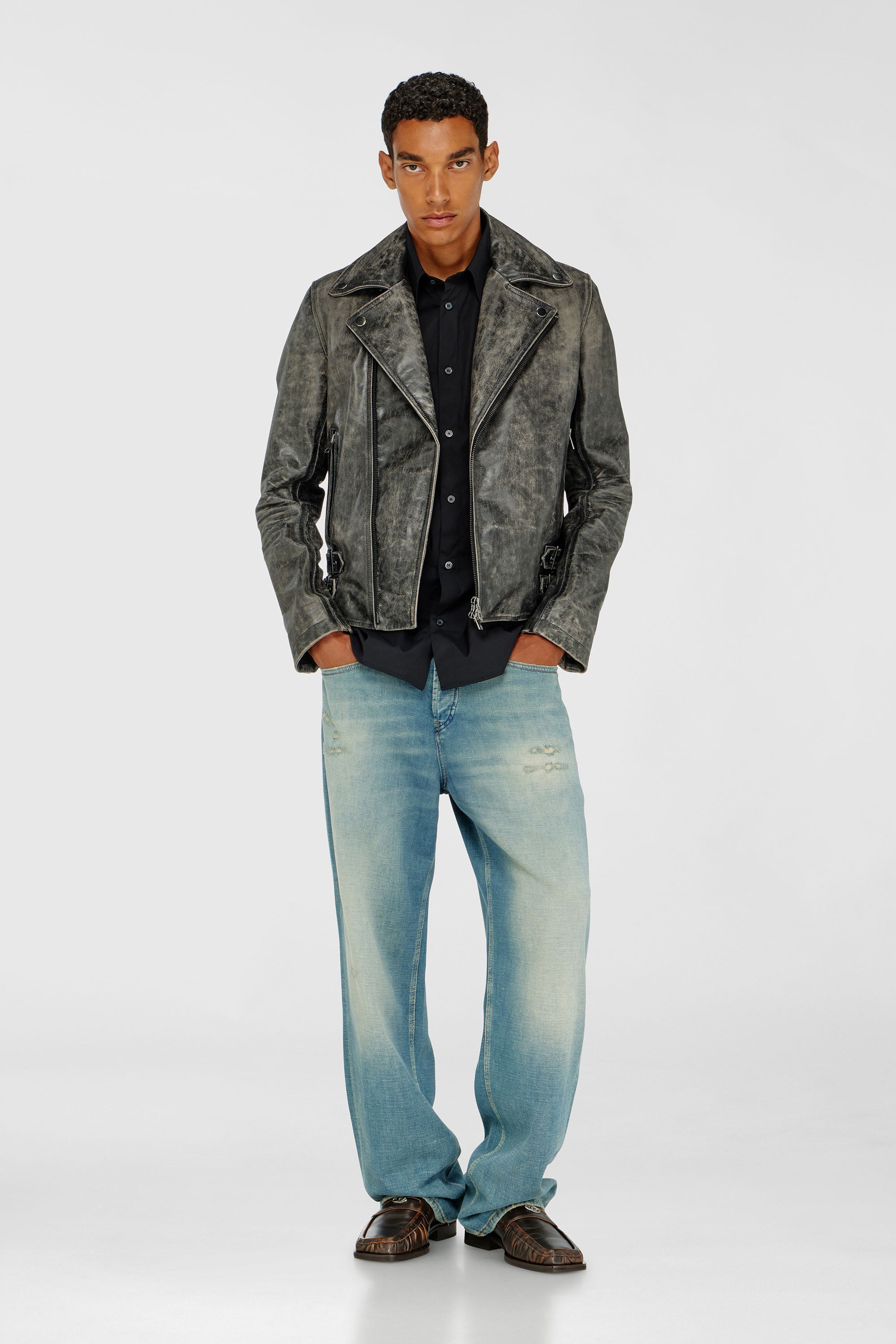 Diesel - S-SIMPLY-GSBH, Male's Stretch poplin shirt with embroidery in Black - 2
