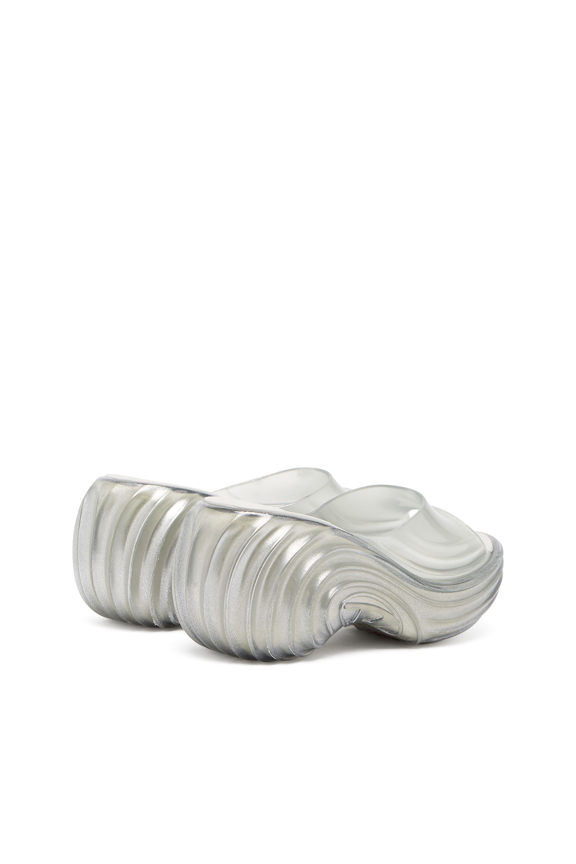 Diesel - MELISSA QUANTUM PLATFORM, Zueco de plataforma en Melflex&reg; Mujer in Plateado - 3