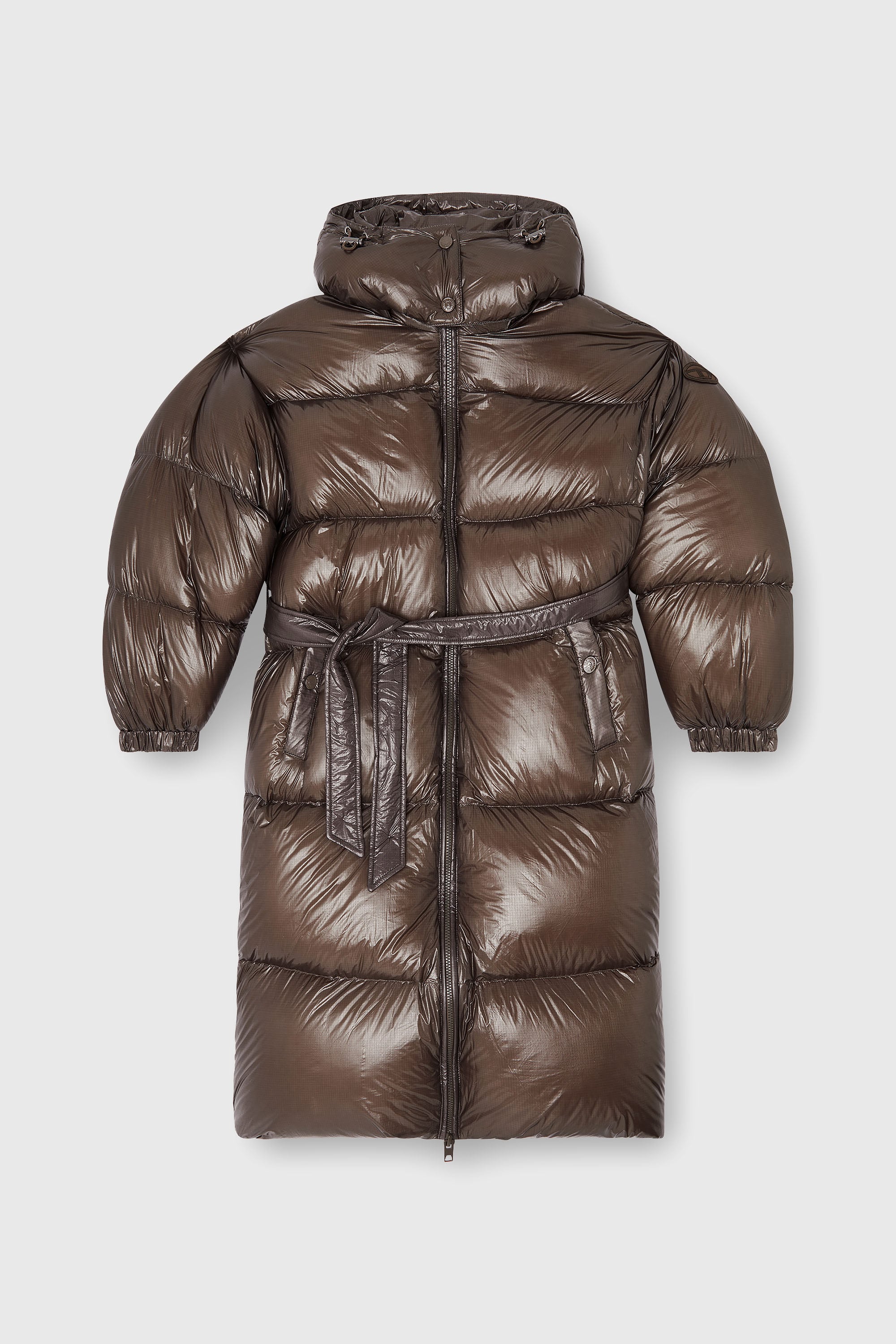 Diesel - W-ISHER, Abrigo acolchado tipo puffer en ripstop ultraligero Mujer in Marr&oacute;n - 2