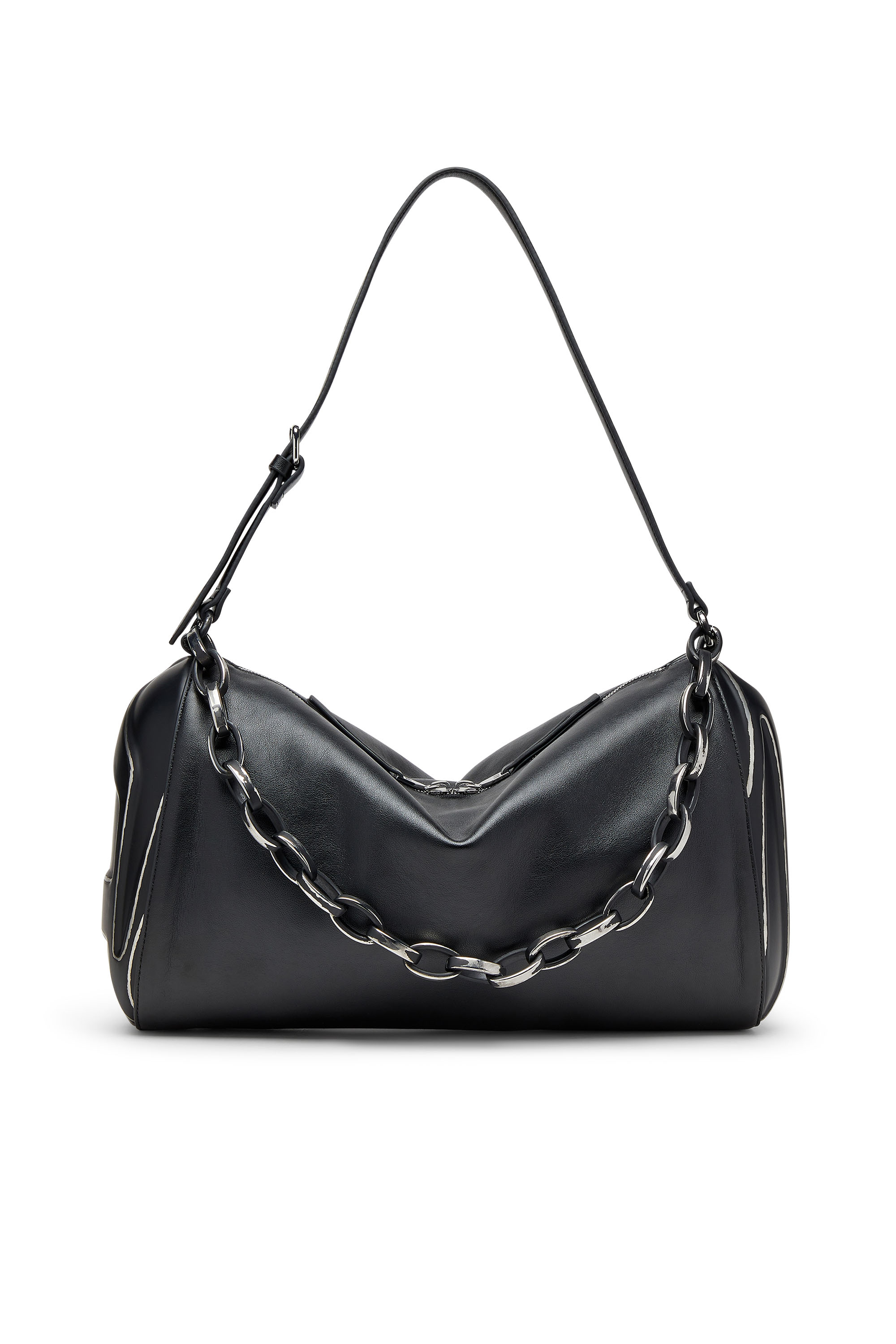 Diesel - LOAD-D SHOULDER BAG X, Sac à bandoulière en PU laminé brossé Mixte in Noir - 1