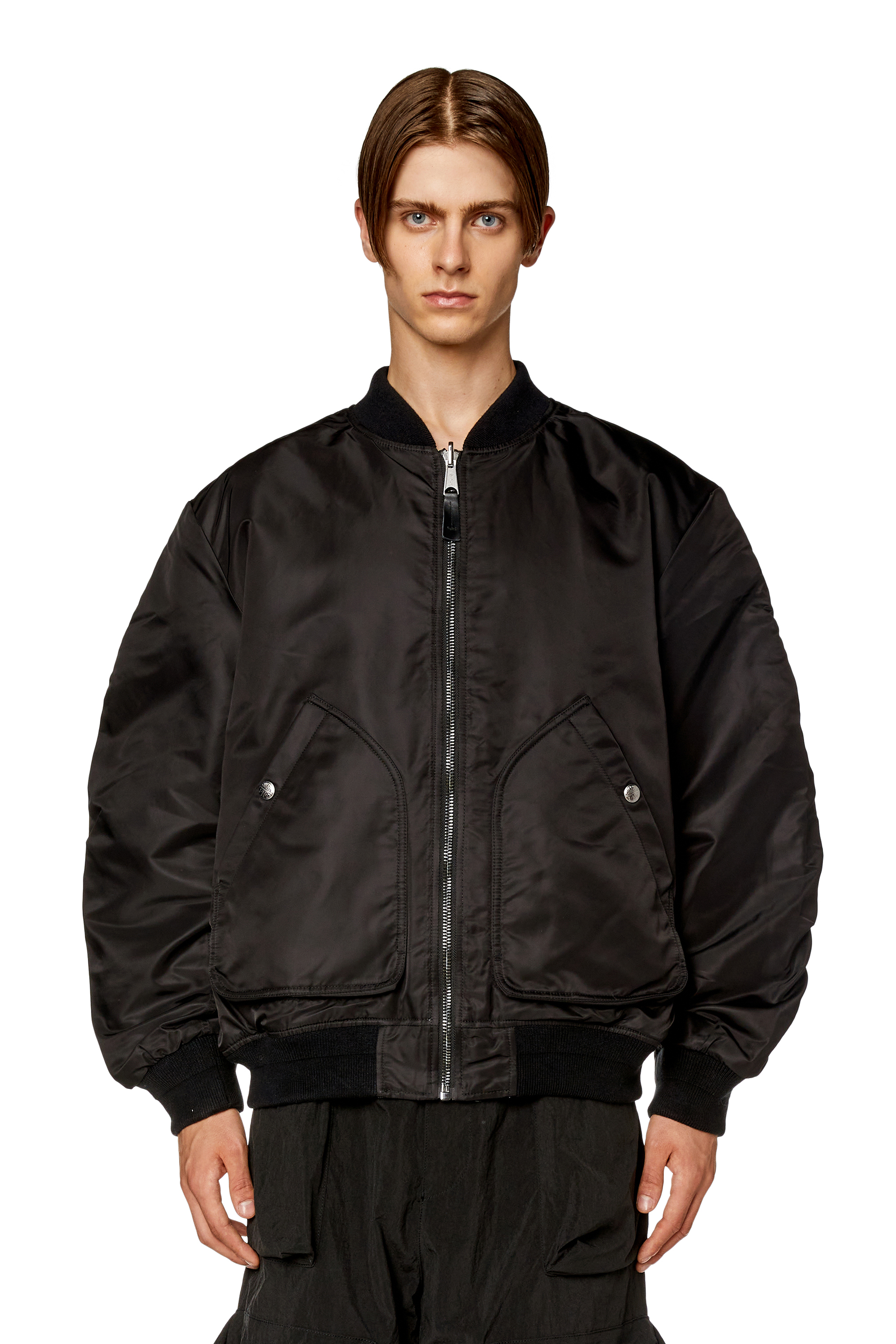 Diesel - J-MATTAN, Man's Bomber in padded nylon in Black - 5