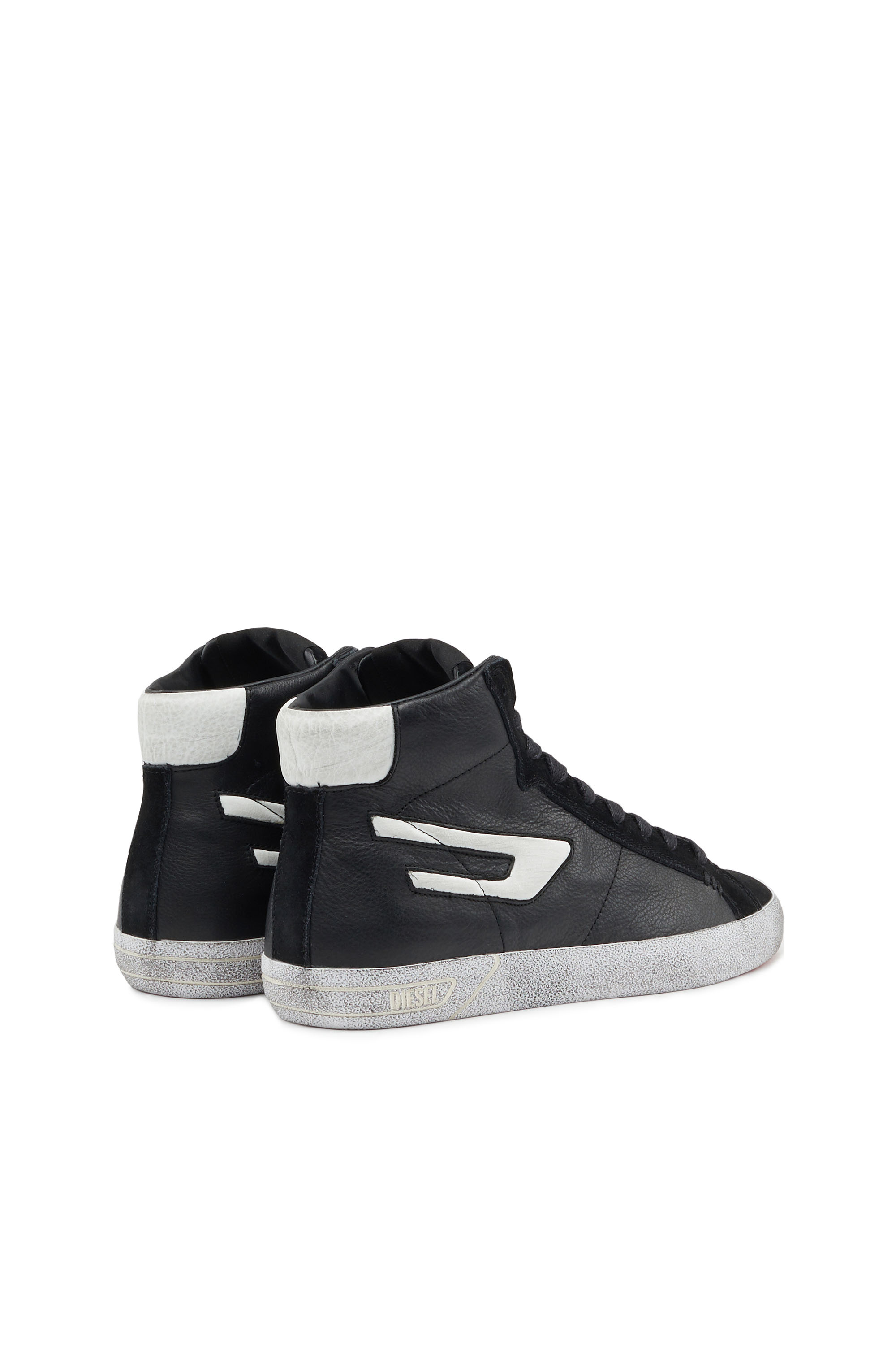 Diesel - S-LEROJI MID W, Woman's S-Leroji Mid W - High-top leather sneakers with D logo in Black - 3