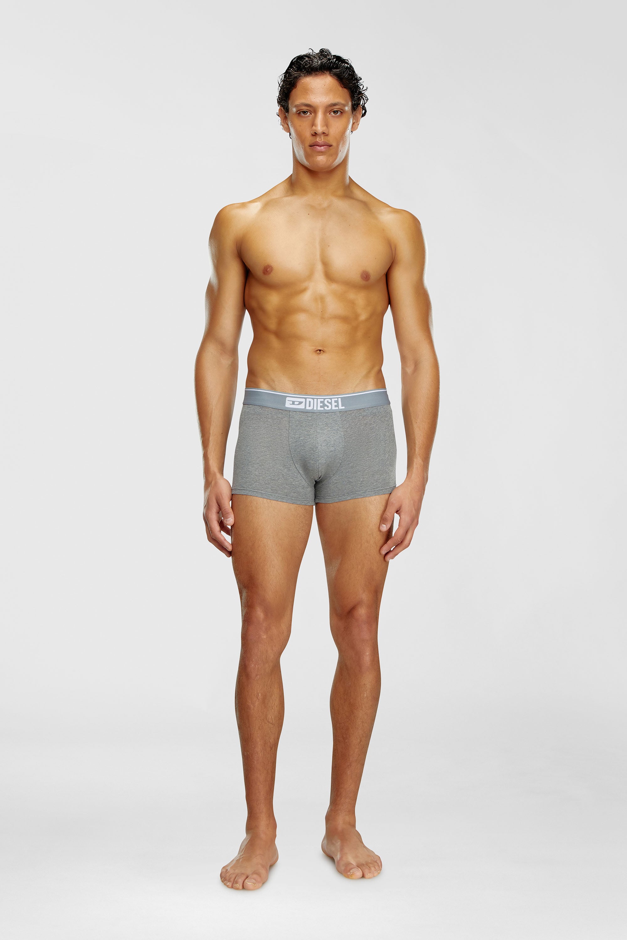 Diesel - UMBX-DAMIENTHREEPACK, Male's Three-pack of plain boxer briefs in White/Grey - 2