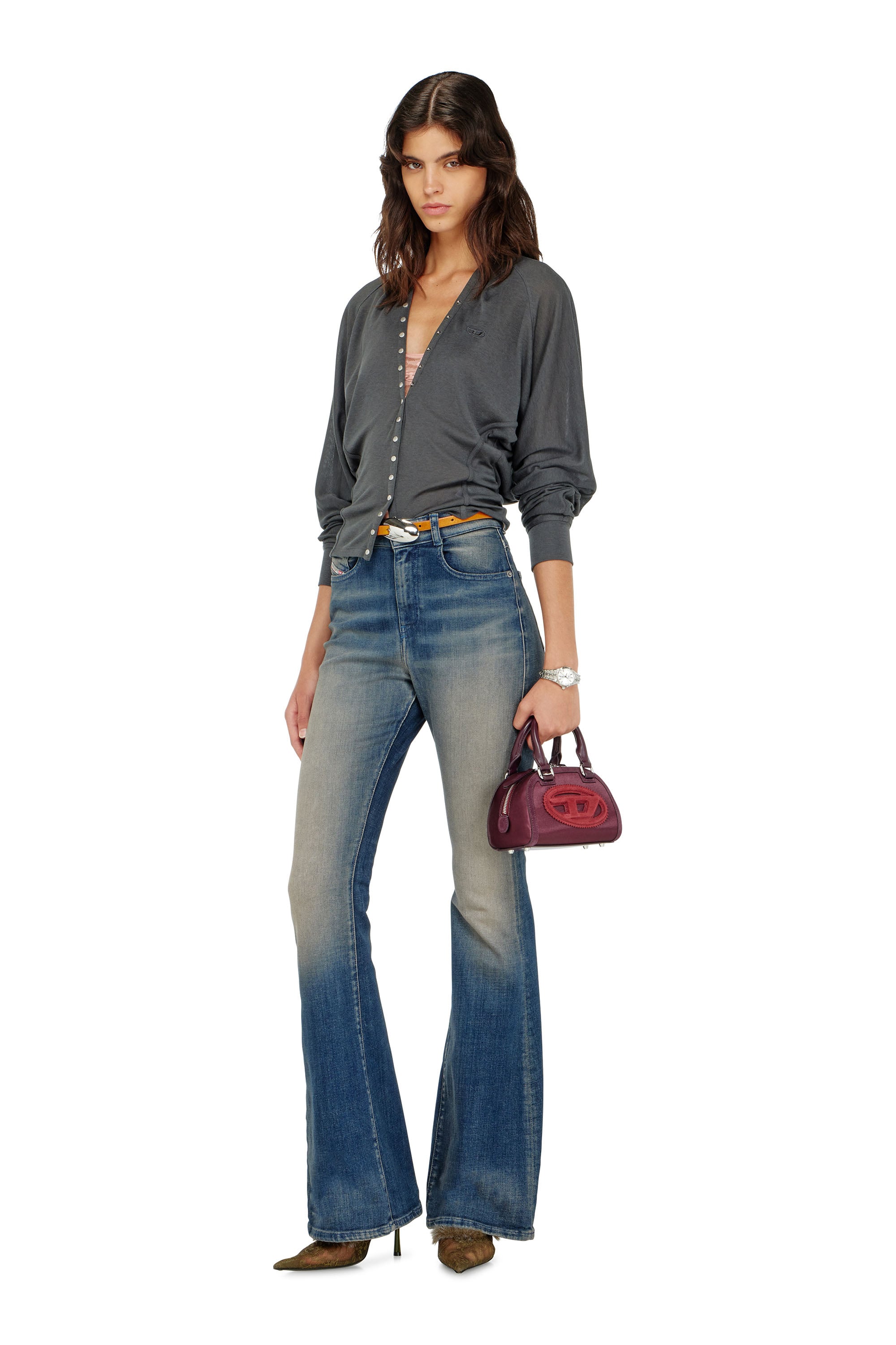 Diesel - T-ISERINA, Female's Tencel-blend cardigan top with batwing sleeves in null - 2