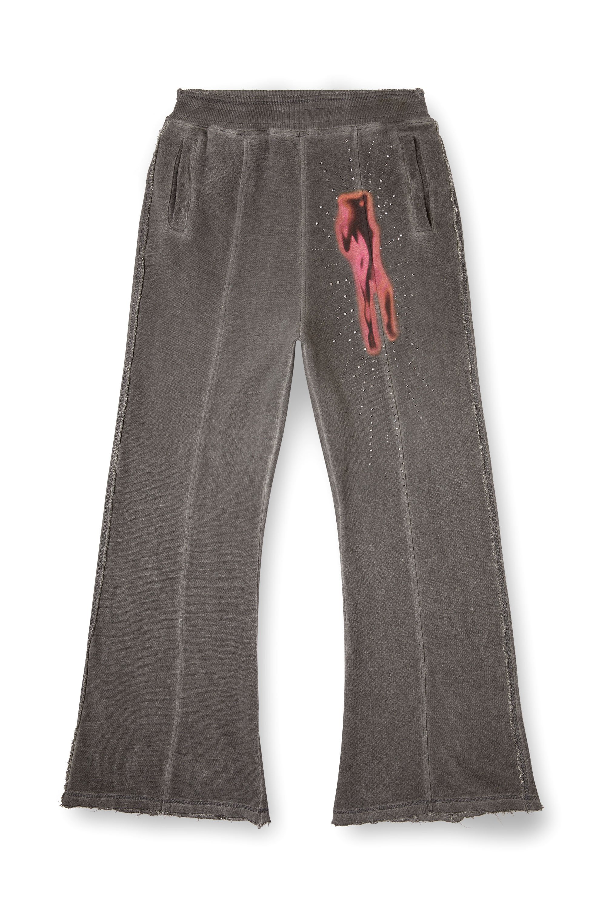 Diesel - P-ANTA, Pantalones de algod&oacute;n con estampados y tachuelas Mujer in Gris - 3