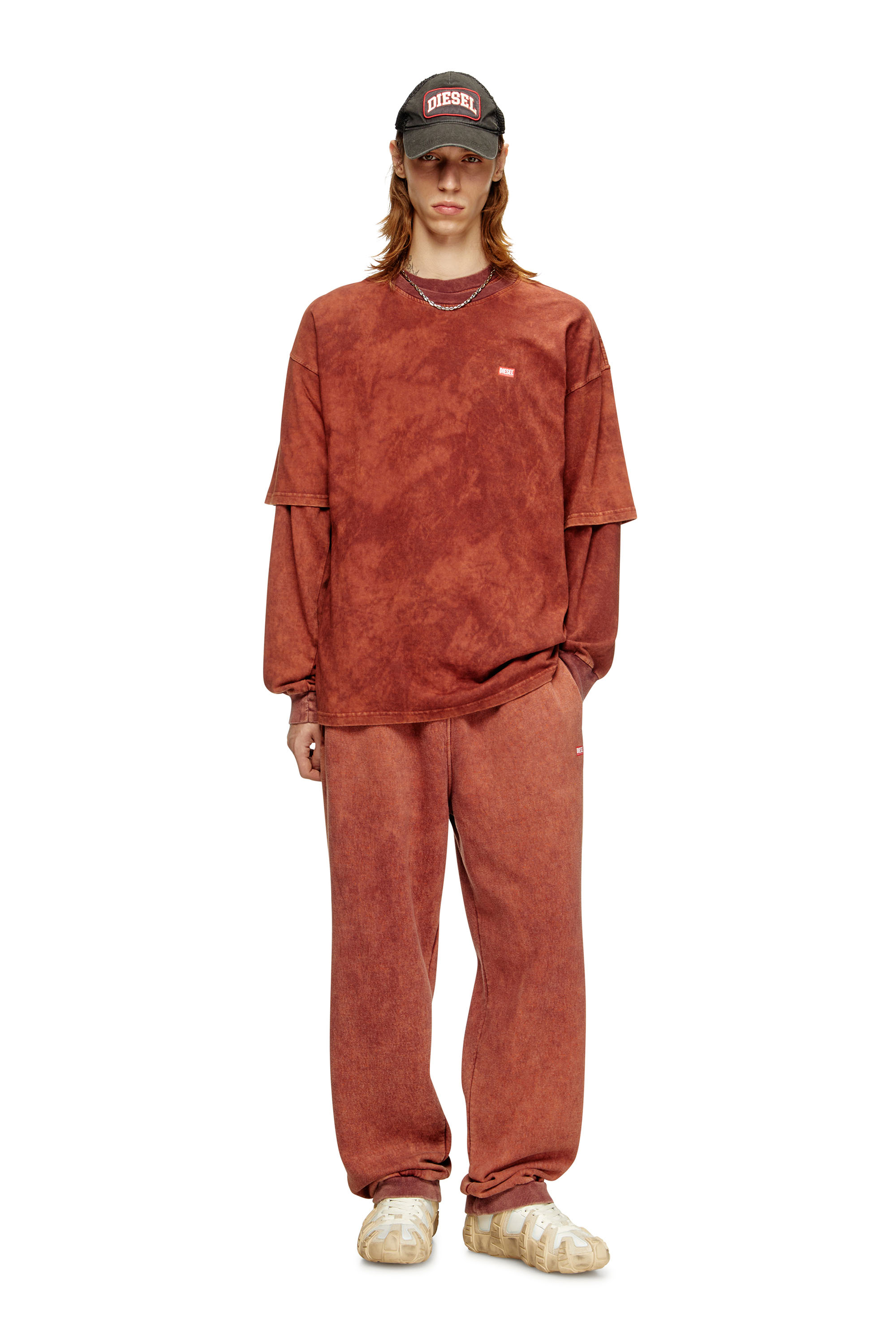 Diesel - T-BOXT-T4, Camiseta de jersey vanisèe con logo Hombre in Marrón - 1