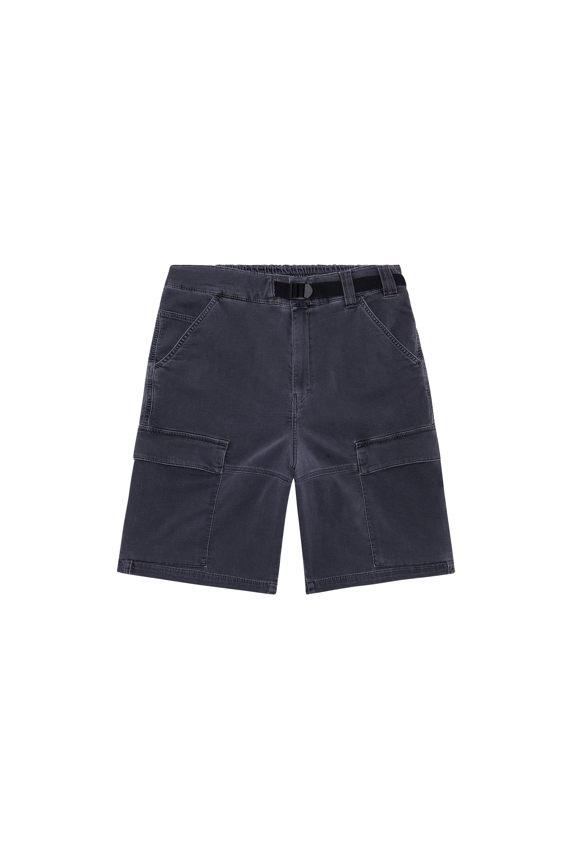 Diesel - D-KROOLEY JOGGJEANS CARGO SHORTS, Man's Cargo shorts in JoggJeans&reg; in Black/Dark grey - 2