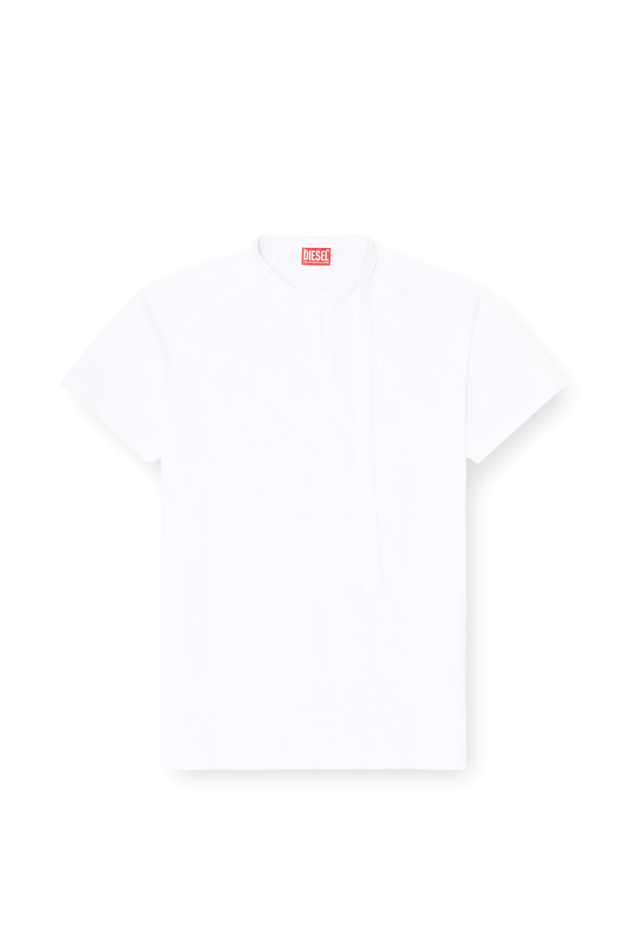 Diesel - T-KAUKO, T-shirt avec bride d'encolure motard Homme in Blanc - 2