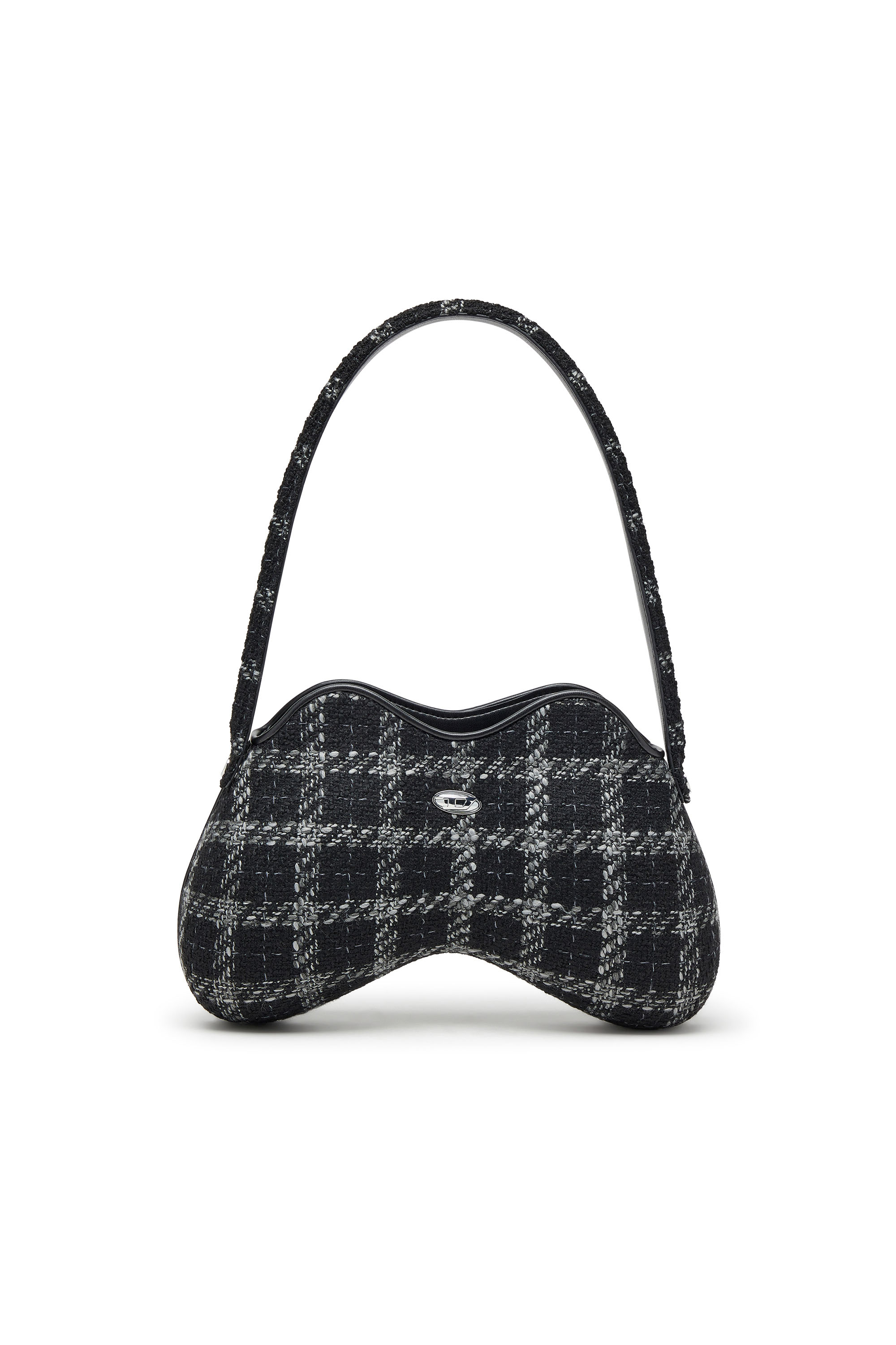 Diesel - DOUBLE-D SHOULDER, Female's Double-D-Shoulder bag with houndstooth motif in Black - 1