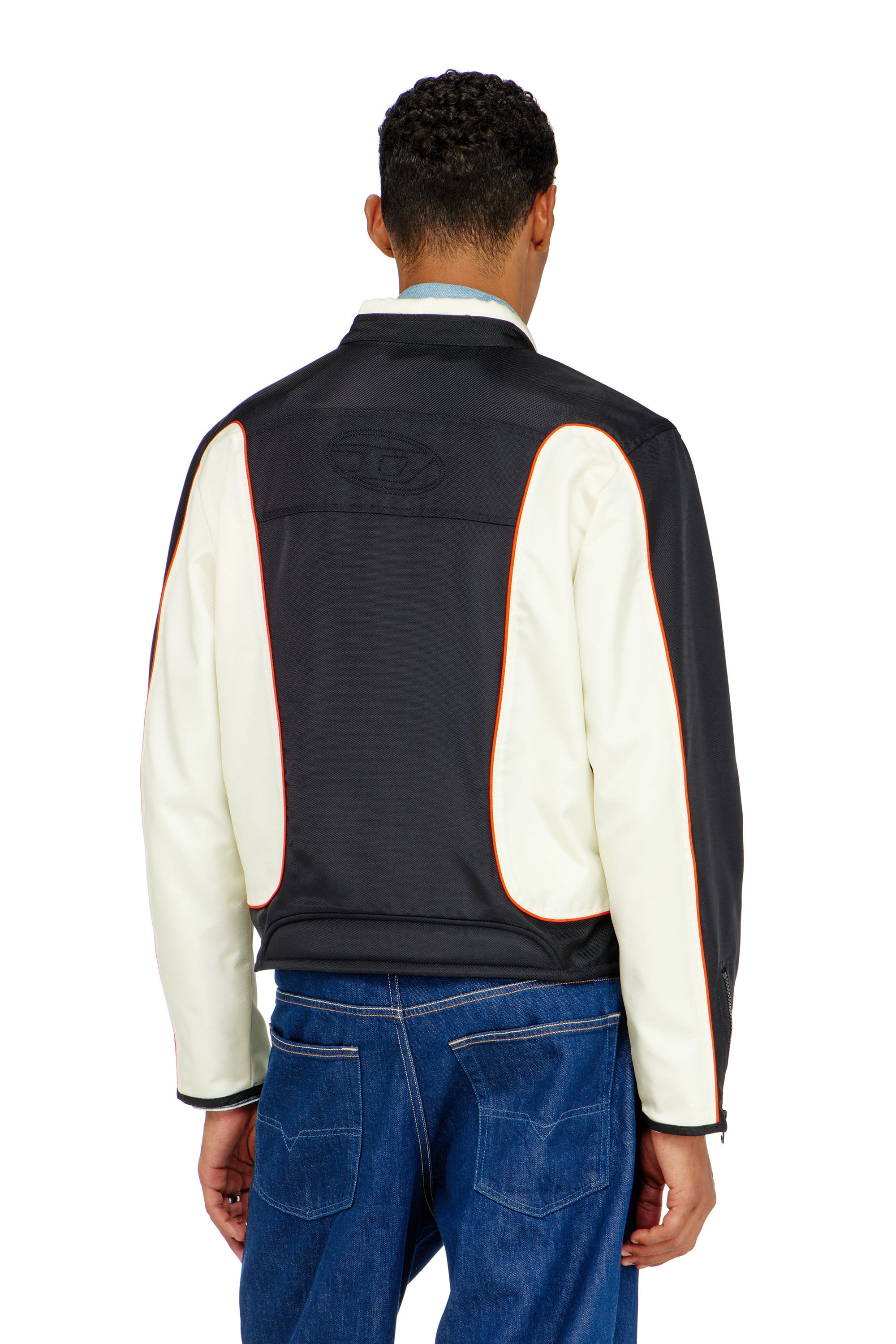 Diesel - J-BLINK-A, Chaqueta biker con bloques de color y ribetes Hombre in Multicolor - 5