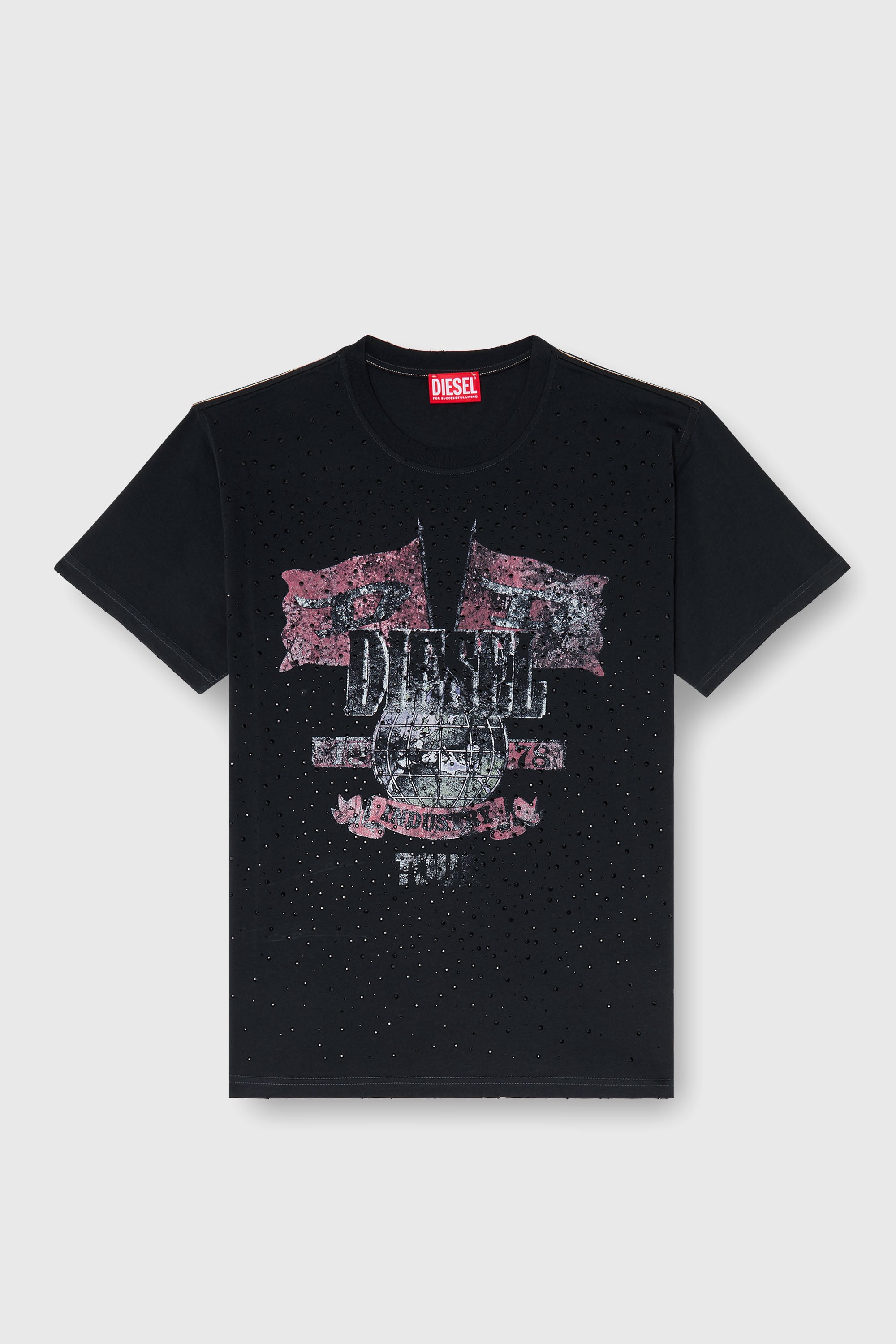Diesel - T-MARLY, T-shirt avec graphismes de concert et cristaux Femme in ToBeDefined - 2