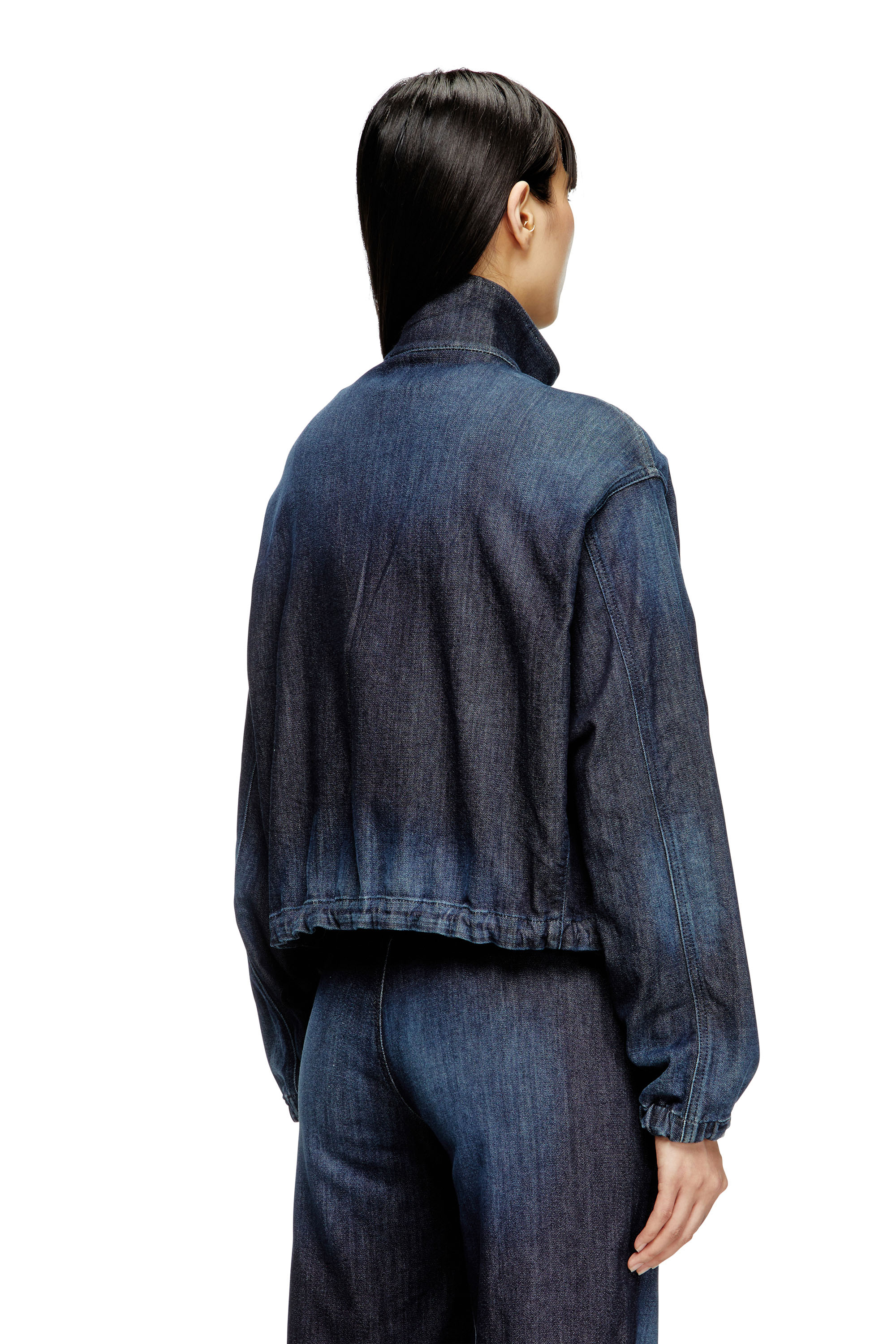 Diesel - DE-SANDERZ JOGG, Female's High-neck JoggJeans jacket in Dark Blue - 5