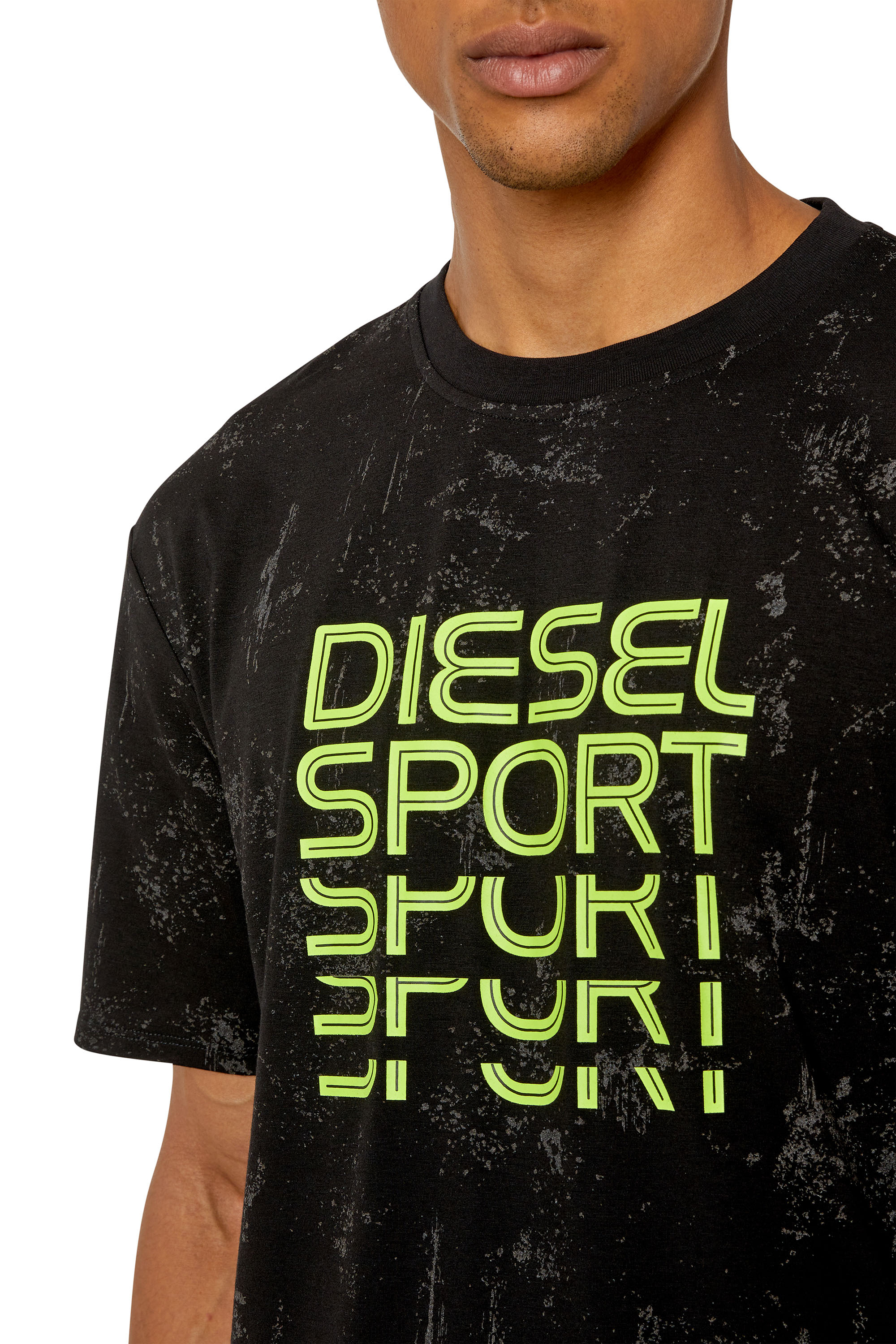 Diesel - AMTEE-DUNCAN-HT16, Camiseta con detalles reflectantes Hombre in Negro - 4