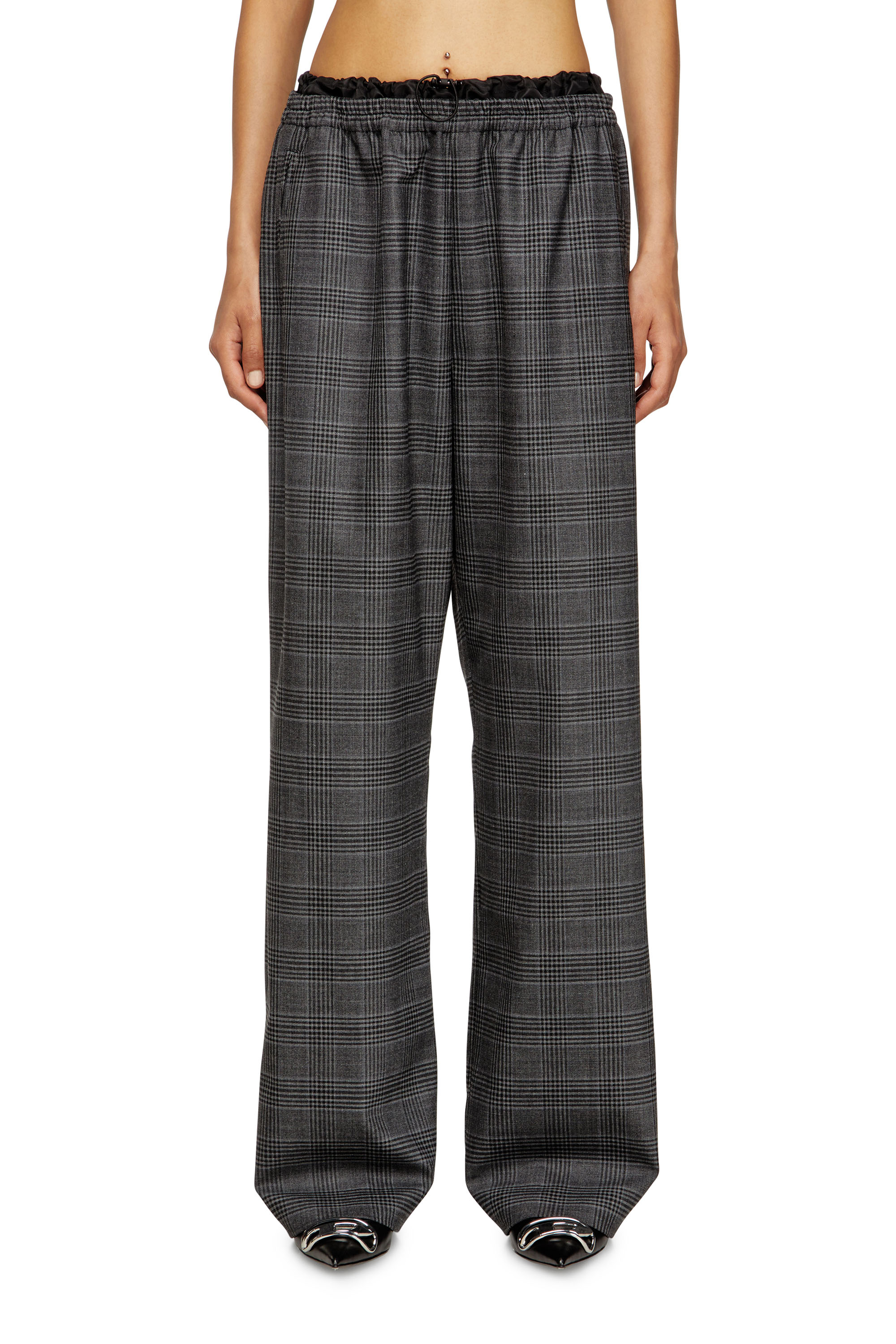 Diesel - P-YRITE, Female's Wool pants with welt pockets in Black - 1