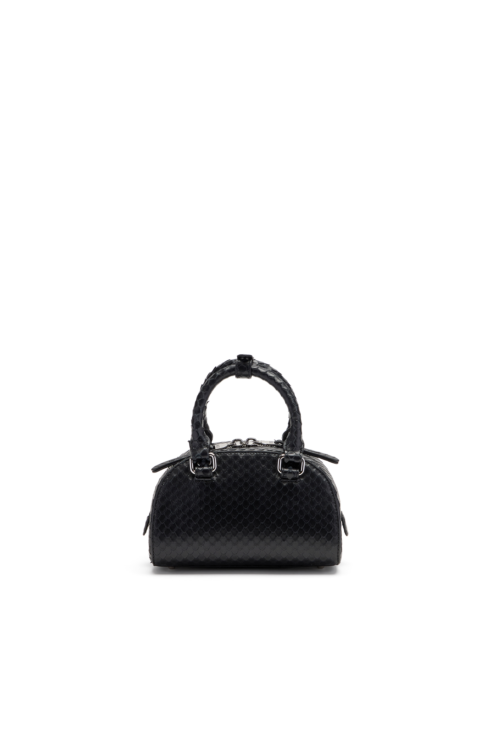 Diesel - 1DR DOME CROSSBODY, Female's 1DR Dome-Mini bowling bag in snake-effect leather in Black - 2