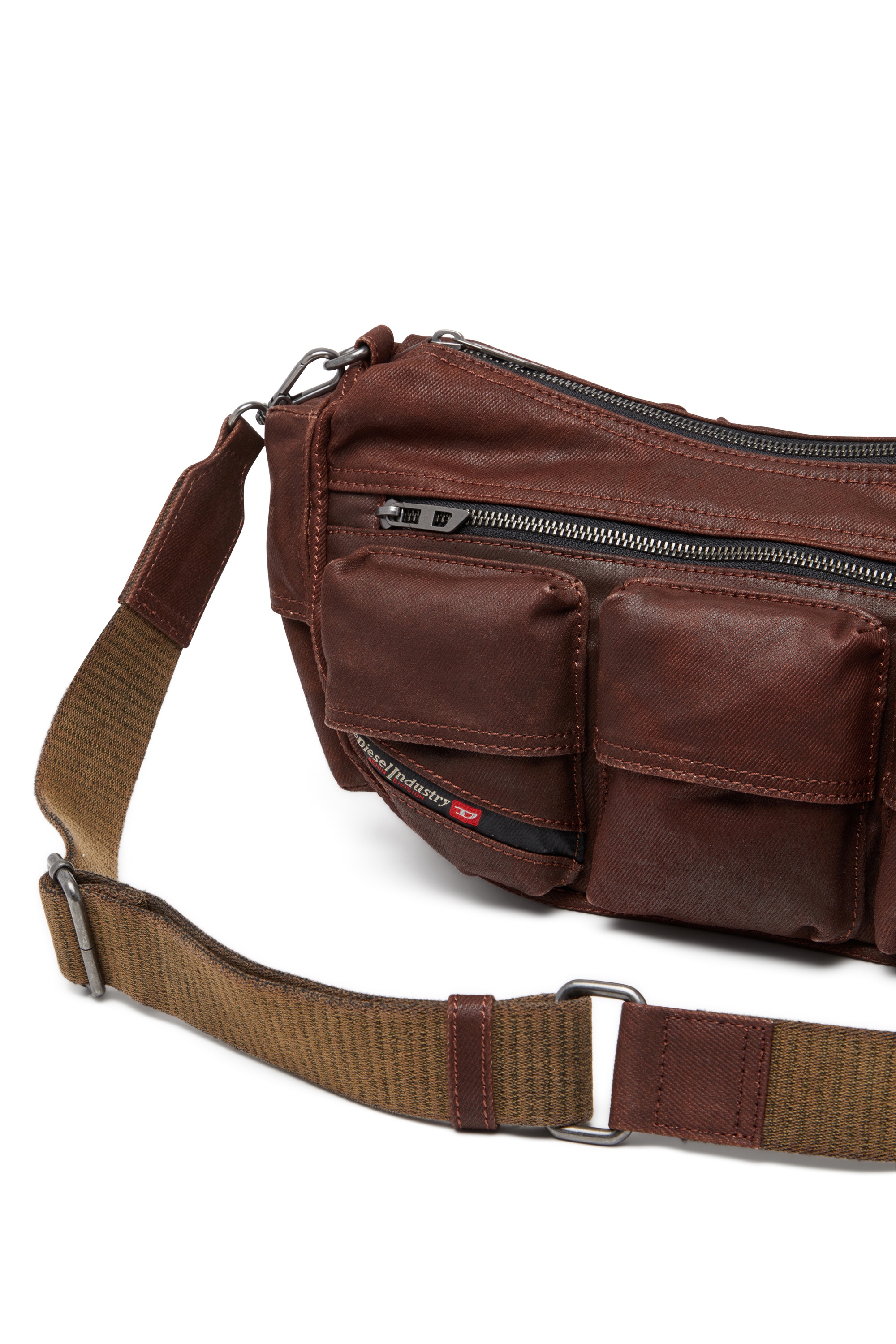 Diesel - MULTI-PKTS SHOULDER BAG X, Multi-Pkts - Sac en coton avec plusieurs poches Mixte in Marron - 4