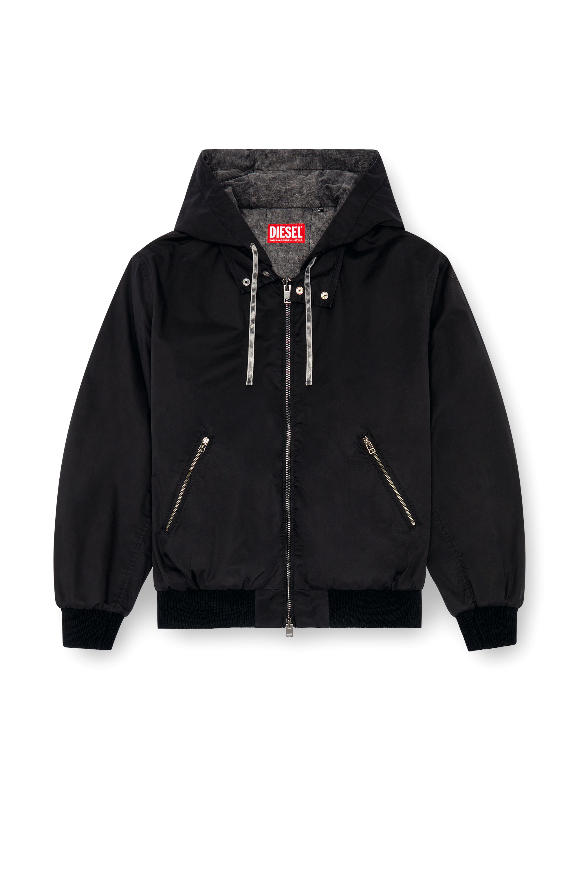 Diesel - J-ALAIN, Man's Hooded Harrington jacket in Black - 3