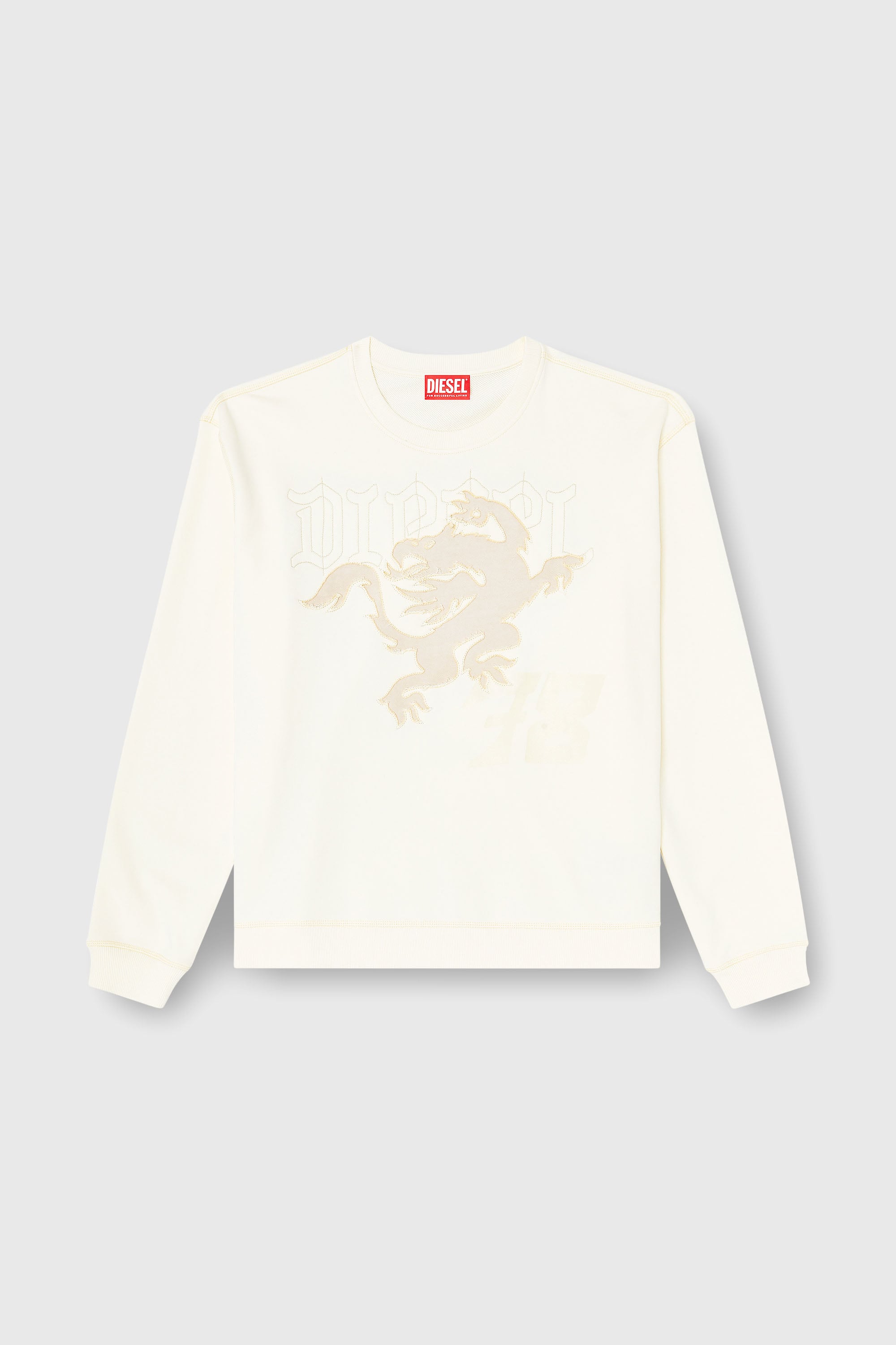 Diesel - S-NORM-AA3, Male's Sweatshirt with embroidery and print in White - 2