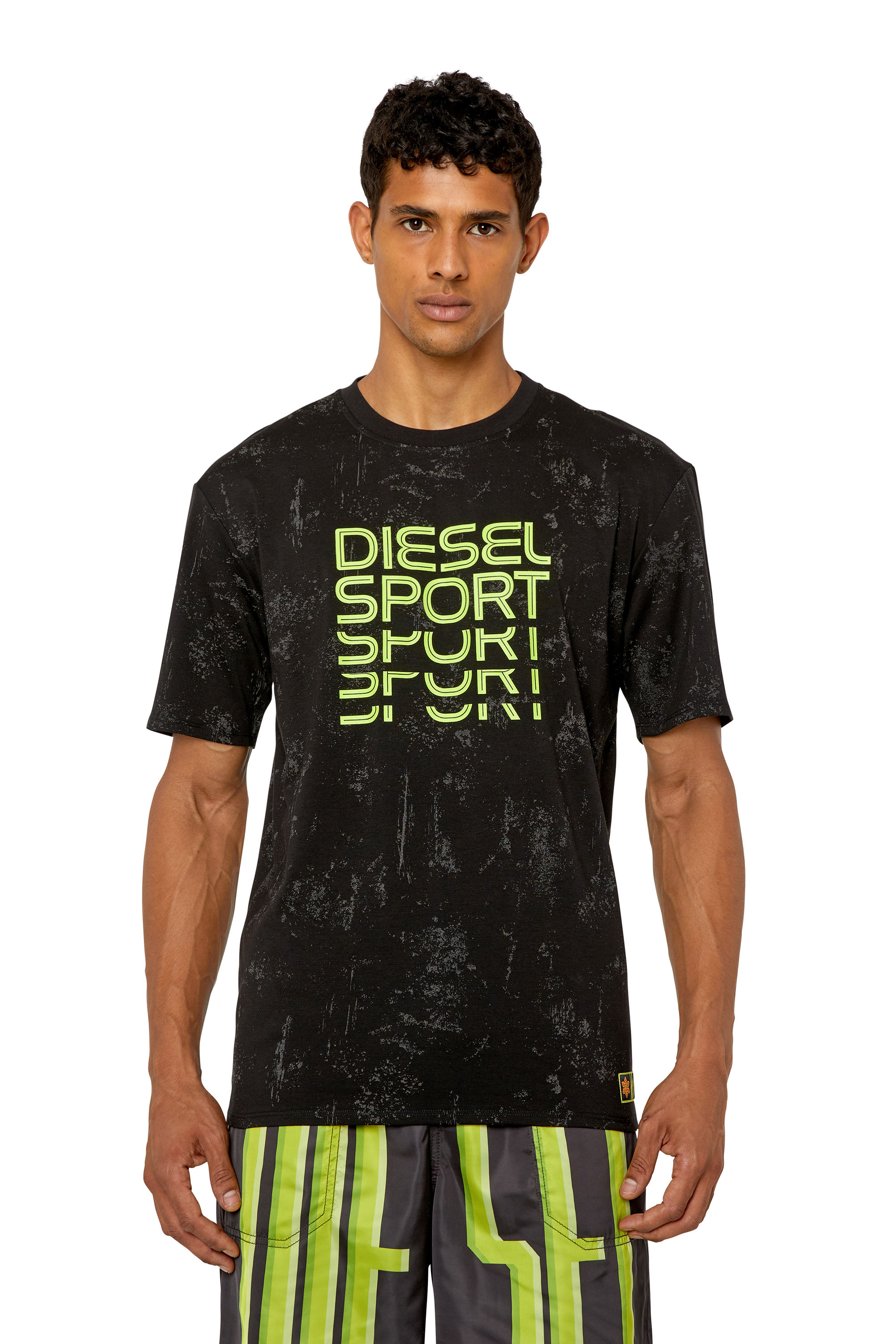 Diesel - AMTEE-DUNCAN-HT16, Camiseta con detalles reflectantes Hombre in Negro - 3