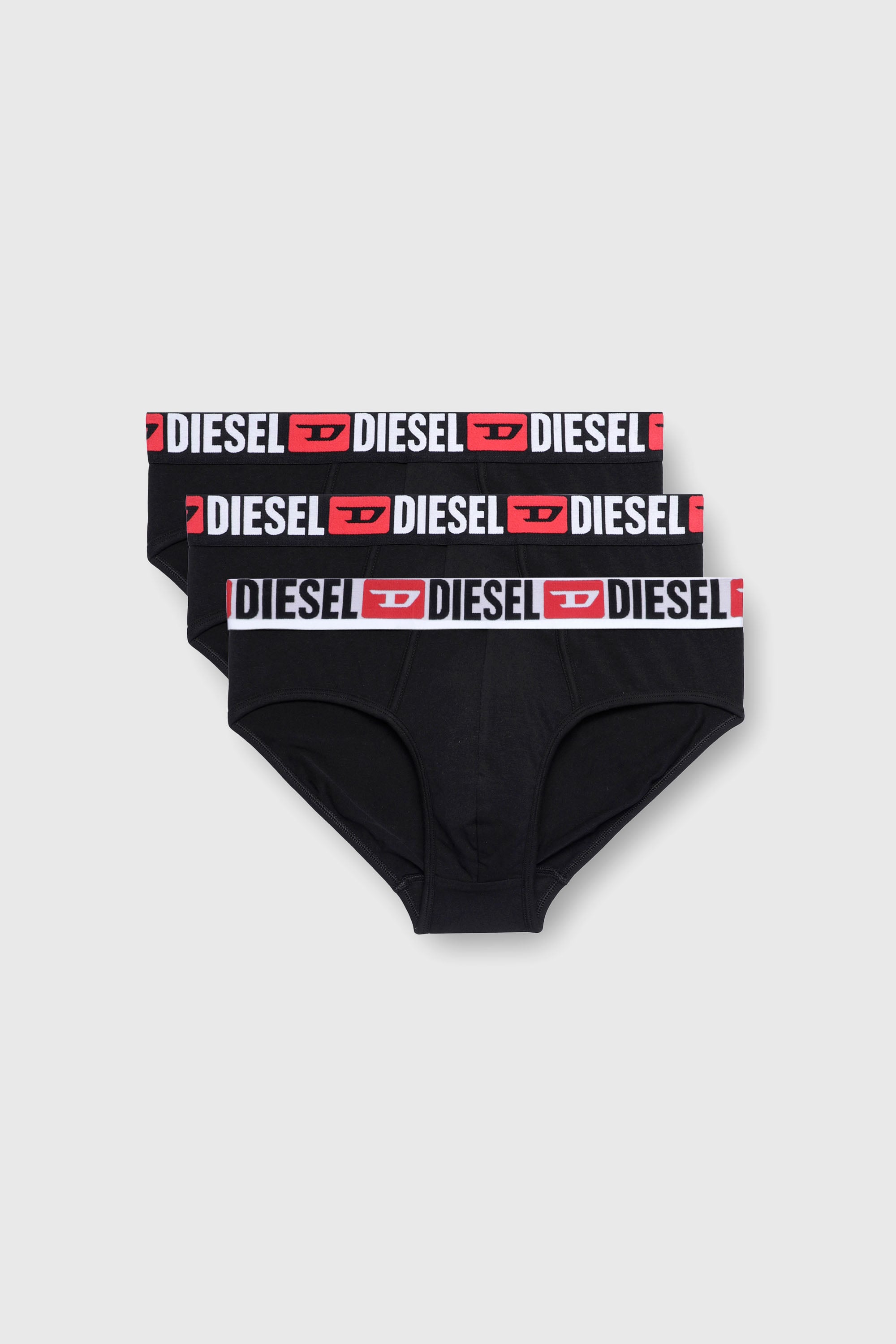 Diesel - UMBR-ANDRETHREEPACK, Male's Three-pack of solid-colour briefs in Black/White - 1