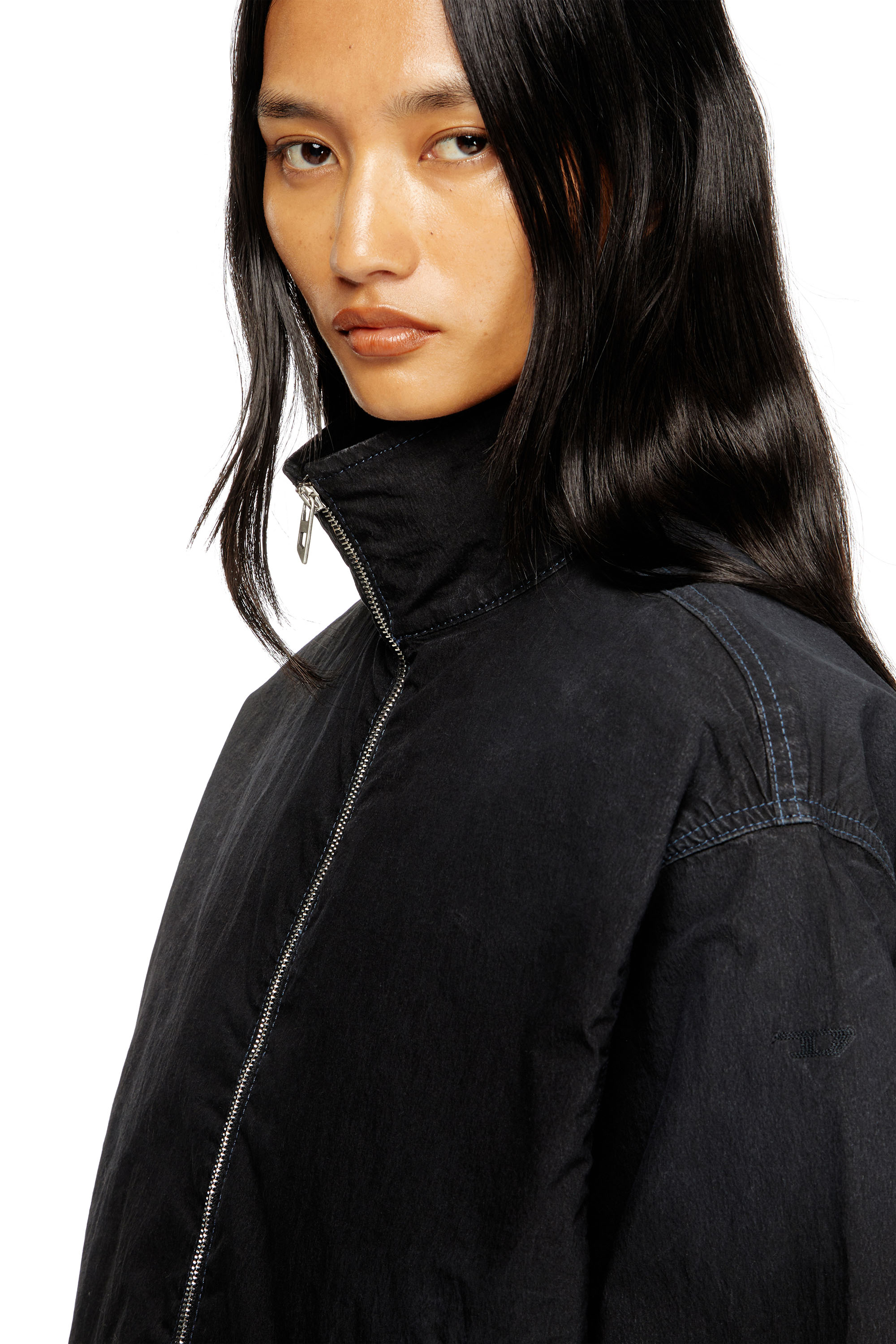 Diesel - DE-SANDERZ JOGG, Female's High-neck technical JoggJeans jacket in Black - 4