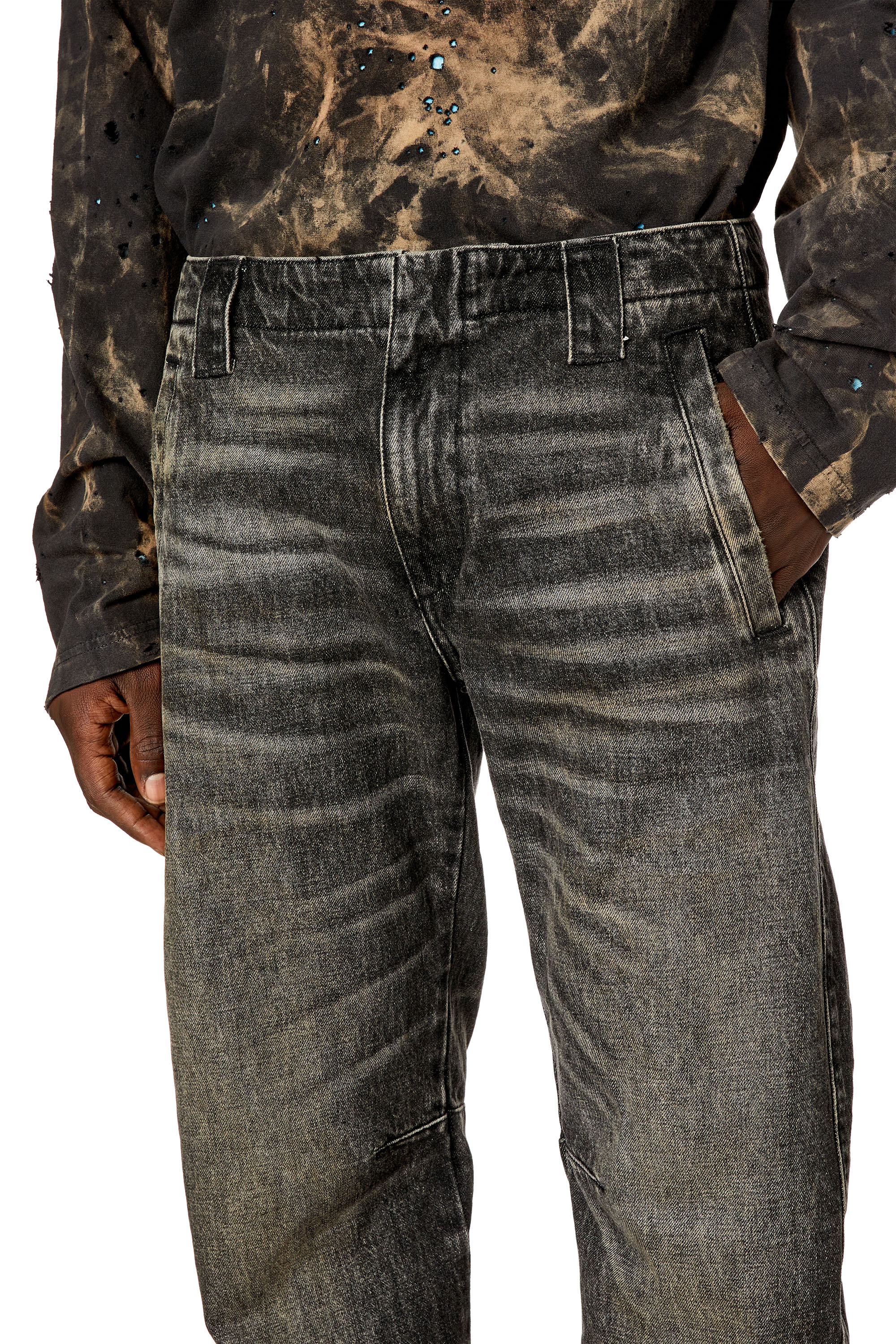 Diesel - Man's Regular Jeans D-Gene 0GHAA, Black/Dark grey - 3