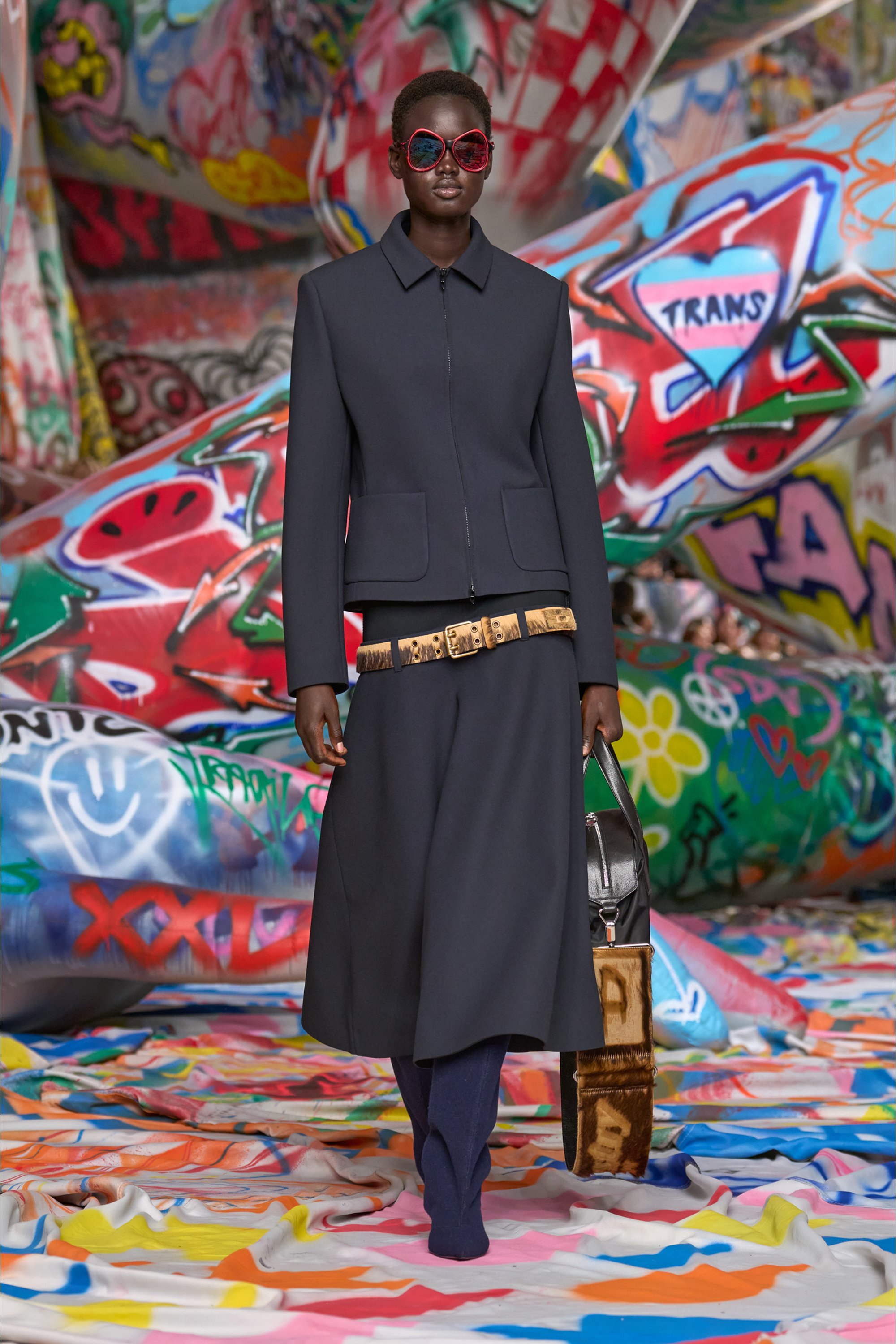 Diesel - G-CESARA-BOND, Woman's Collared jacket in neoprene-bonded fabric in Dark Blue - 3