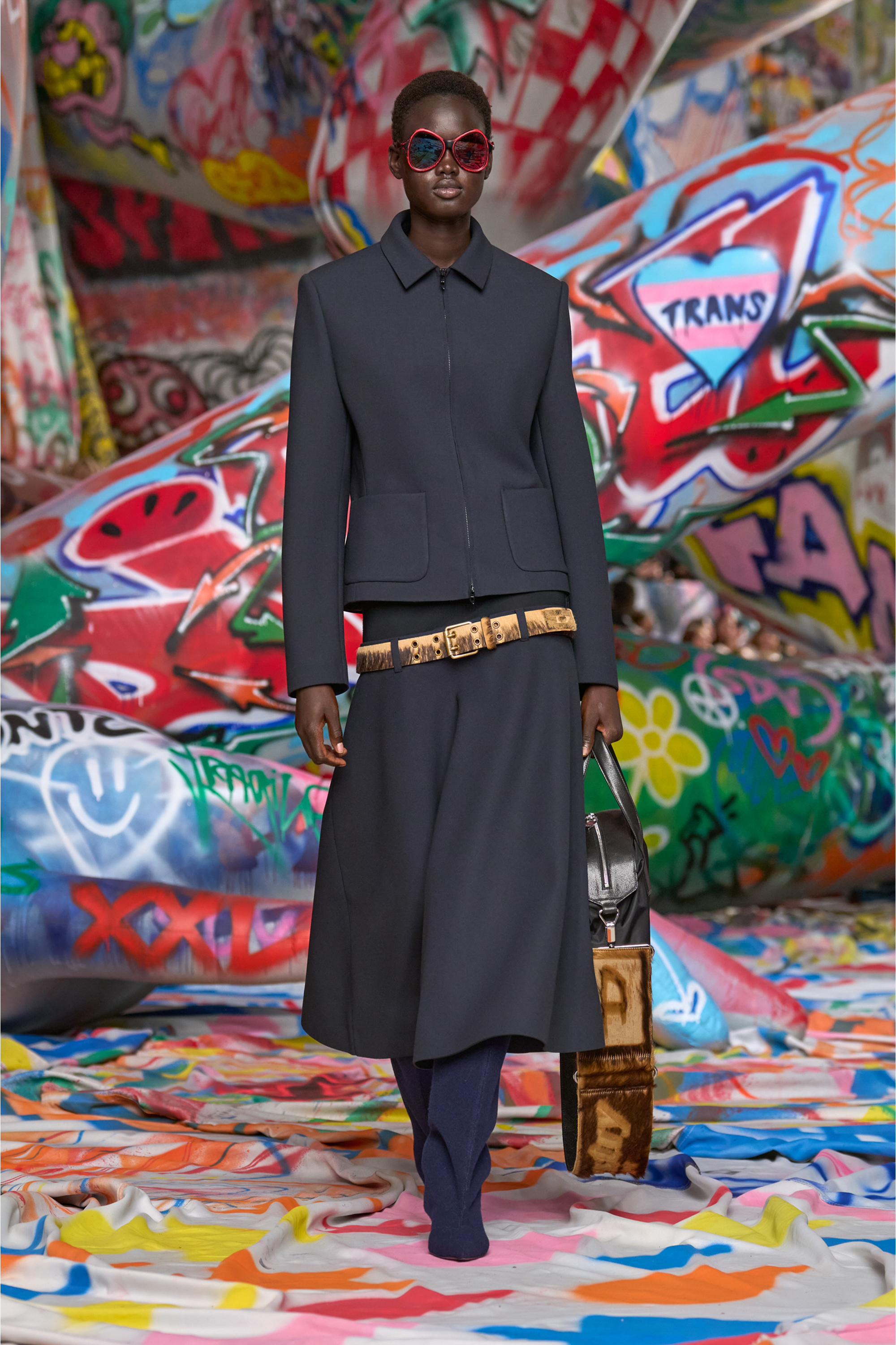 Diesel - G-CESARA-BOND, Female's Collared jacket in neoprene-bonded fabric in Dark Blue - 6