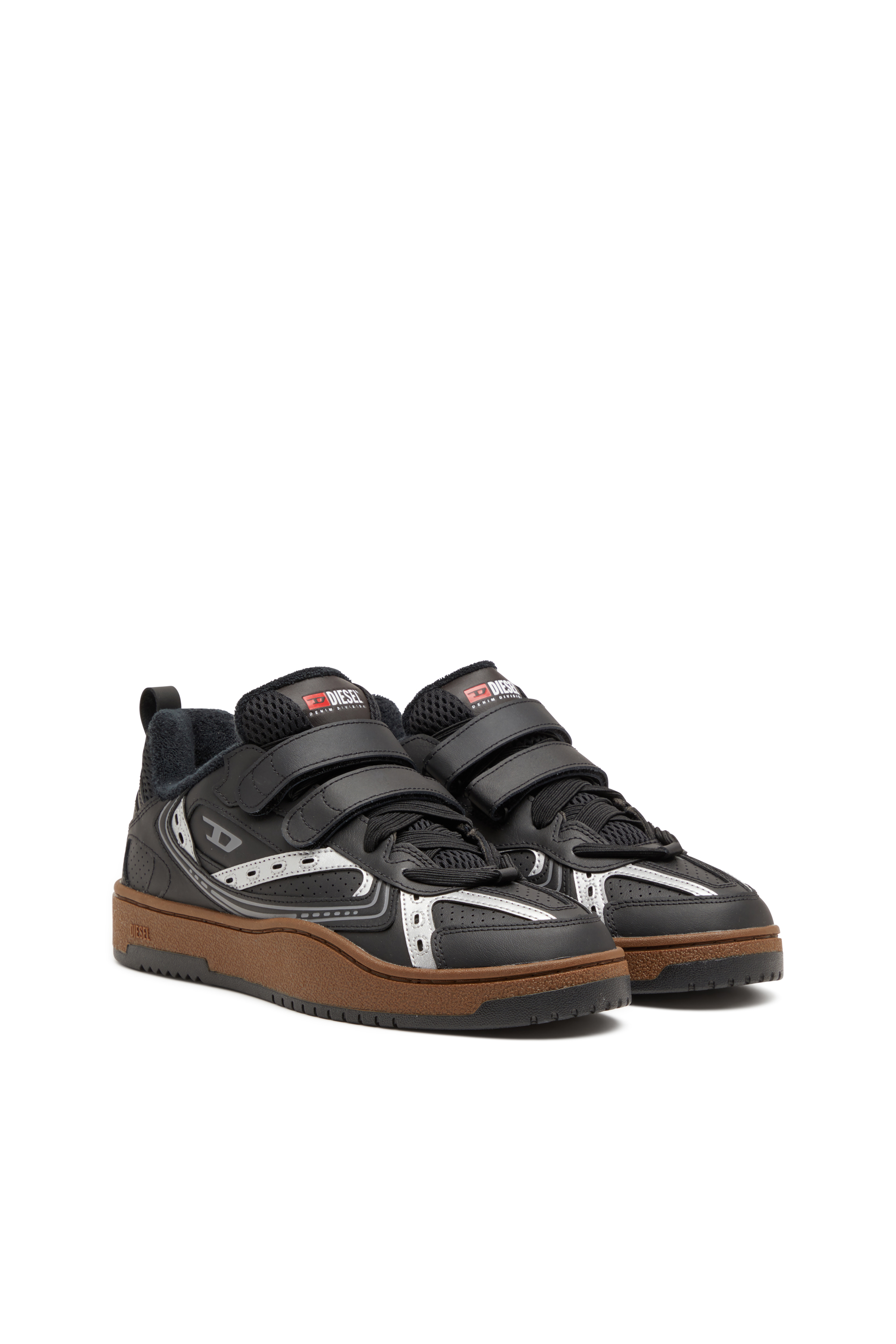 Men's S-Ukiyo-Leather sneaker with straps | Black | Diesel