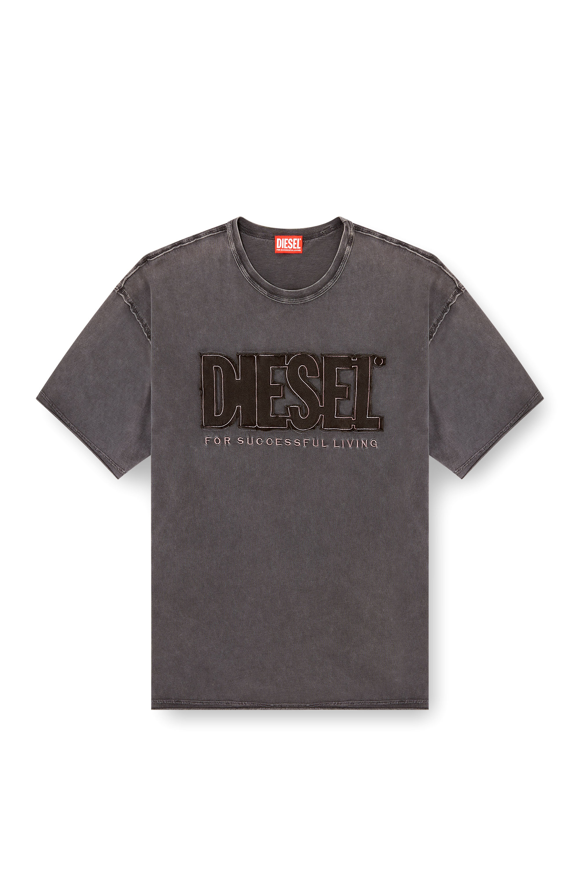 Diesel - T-RAWBOXT, Camiseta con logo aplicado y borde sin rematar Hombre in ToBeDefined - 3
