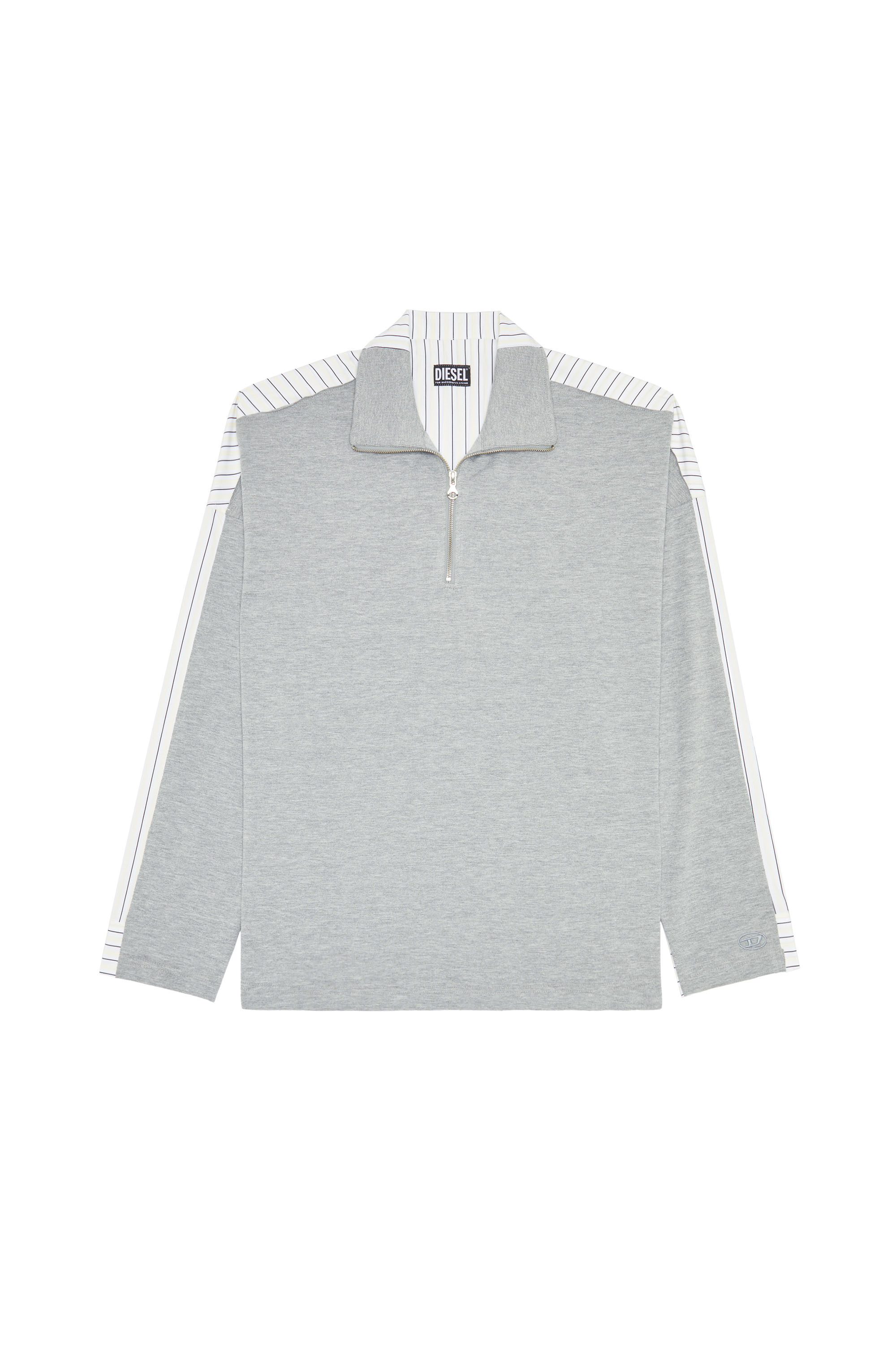 Diesel - S-GANDER-A, Man's Oversized hybrid shirt in Light Grey - 2