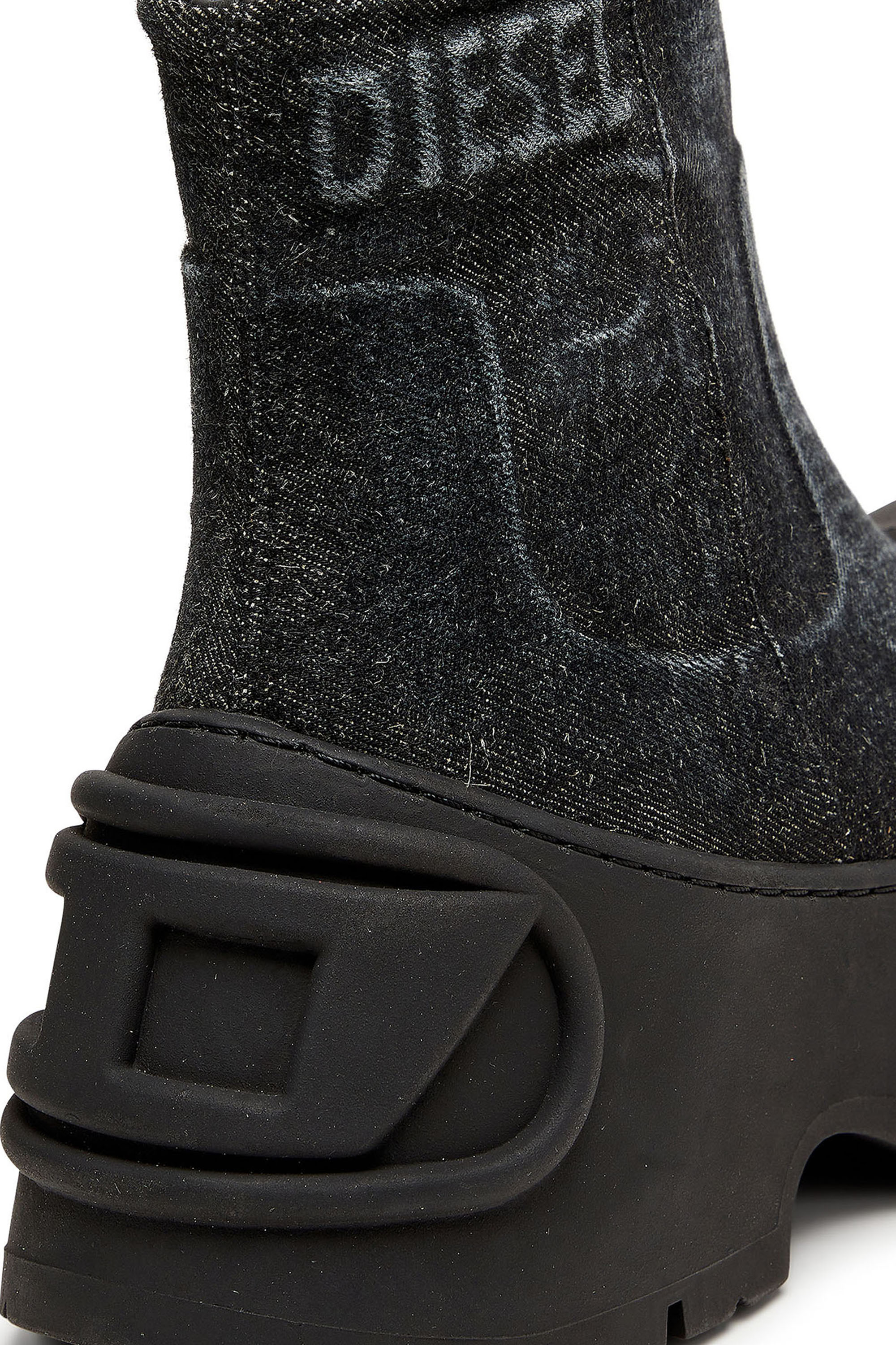 Diesel - D-DONALD ZIP MD, D-Donald - Botines de denim con suela de goma envolvente Hombre in Negro - 4