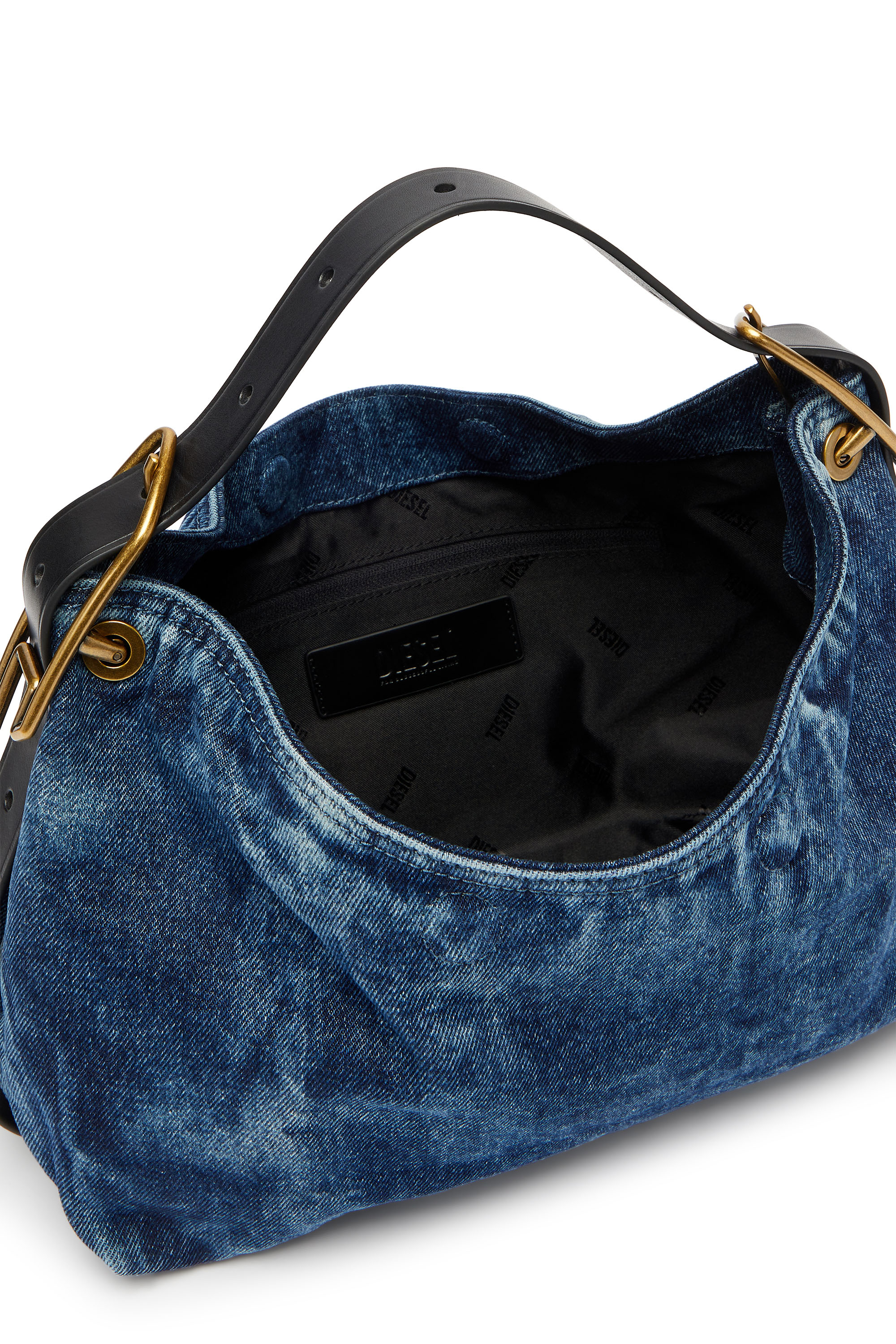 Diesel - D-LINE SHOULDER, Female's D-Line-Denim shoulder bag in Medium Blue - 4