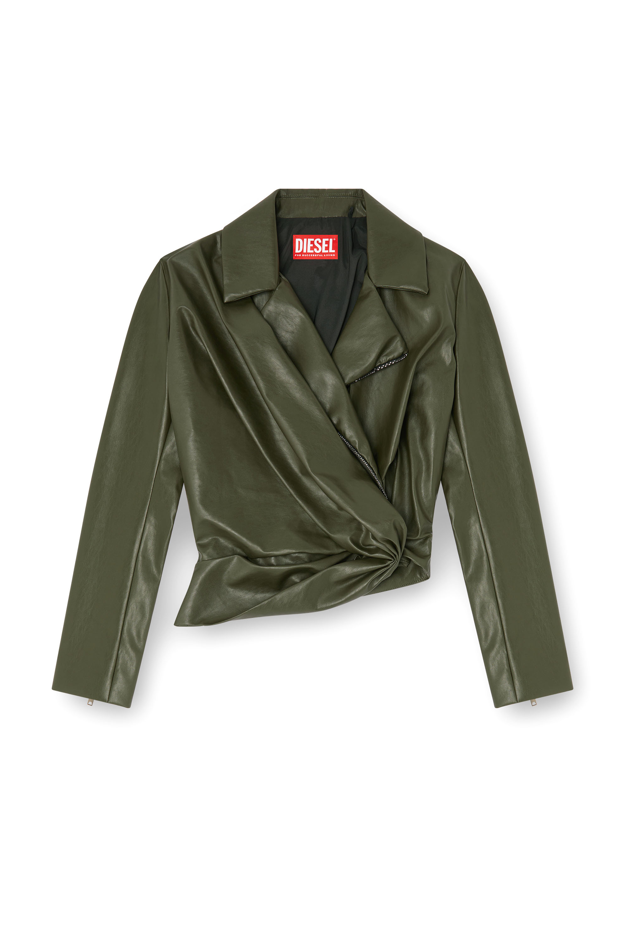 Diesel - G-DRAP, Chaqueta con efecto drapeado y cruzado Mujer in Verde - 2