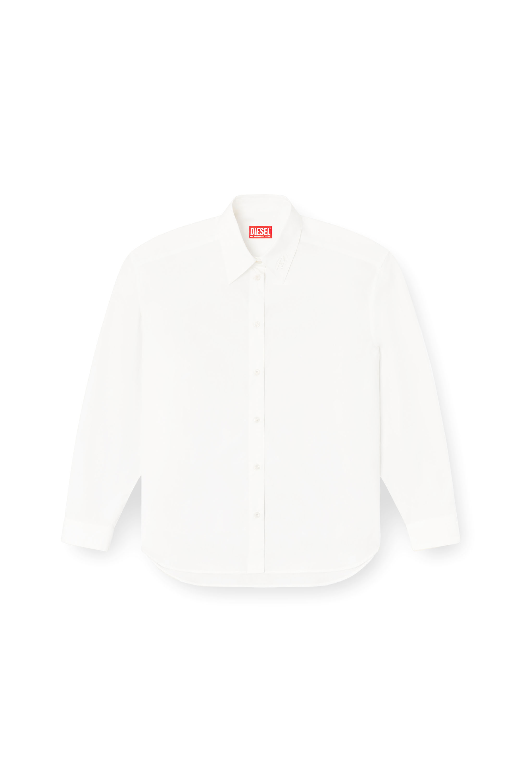 S-SIMPLY-C-WN-R1, White Diesel - S-SIMPLY-C-WN-R1, Female's Boyfriend shirt with Oval D in White - 2