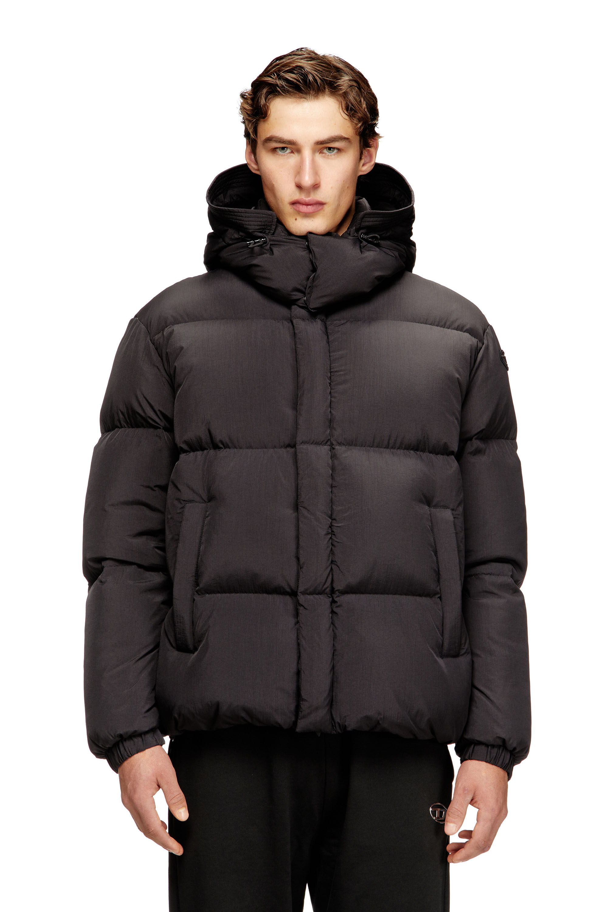 Diesel - W-ROLFYS-WRD, Male's Quilted down jacket in ViralOff® Taslan in Dark Grey - 3