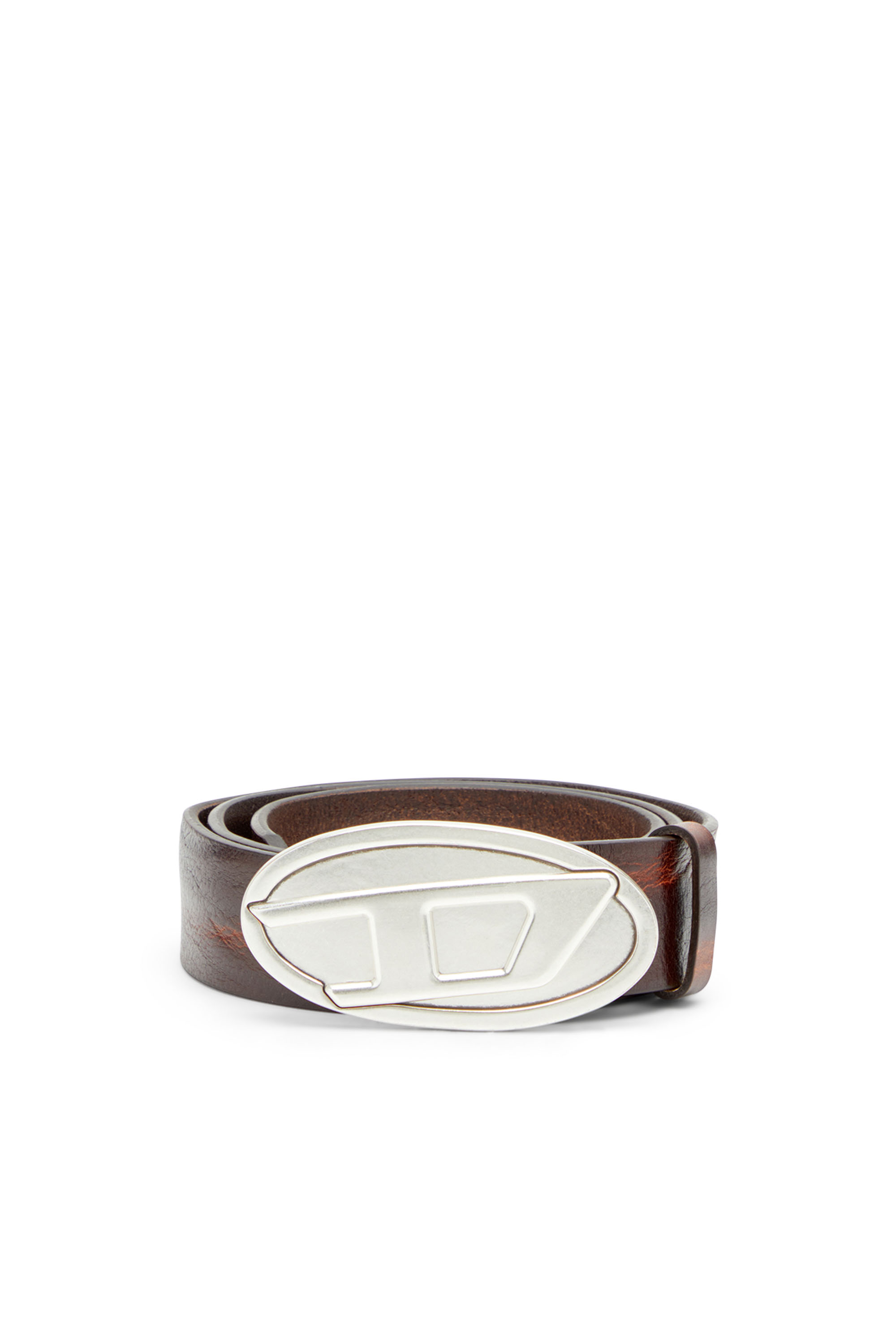 Diesel - B-1DR 2.0, Male's 4cm belt in waxed leather in Brown - 1