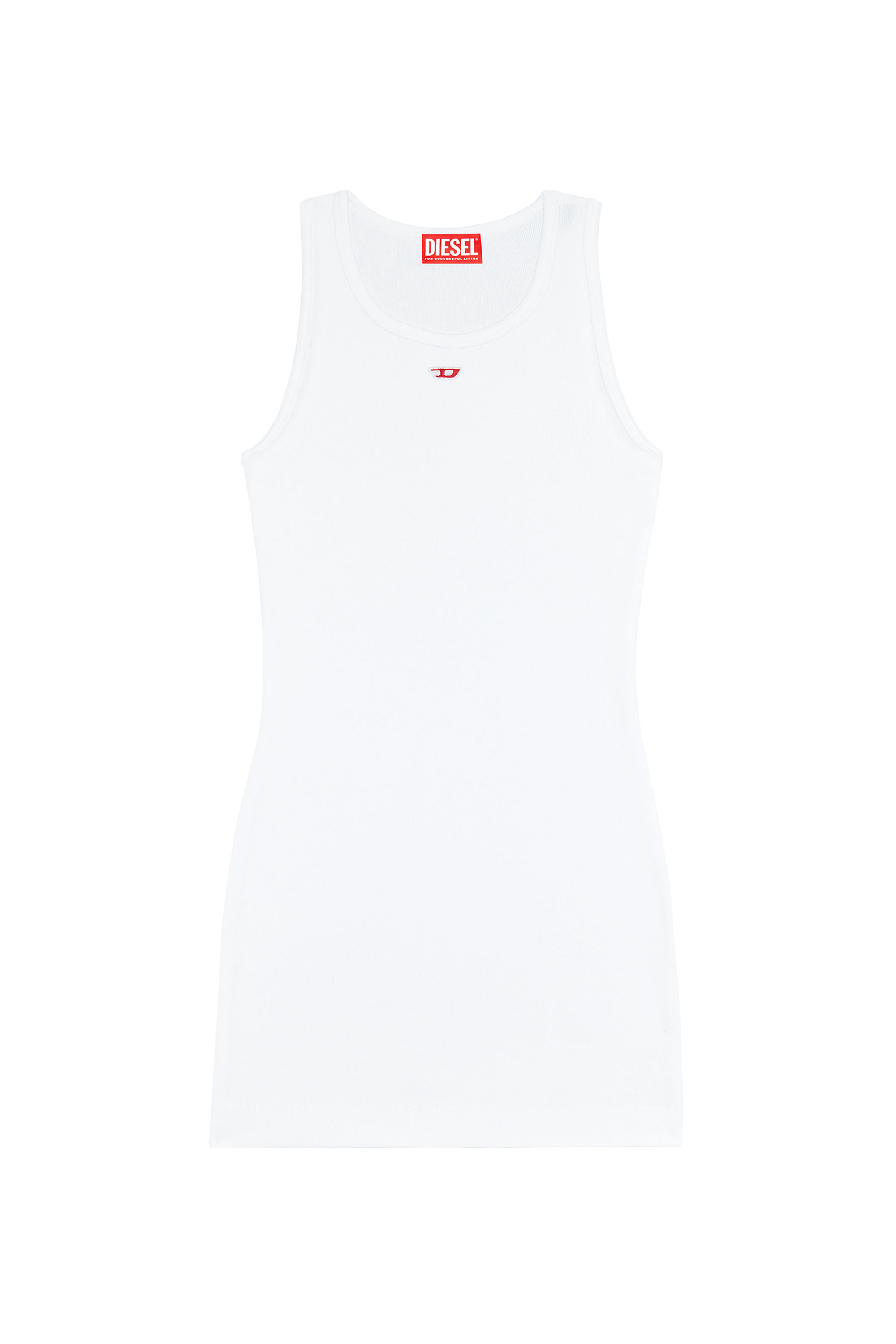Diesel - D-TANK-D, Female's Mini tank dress with D logo in White - 2