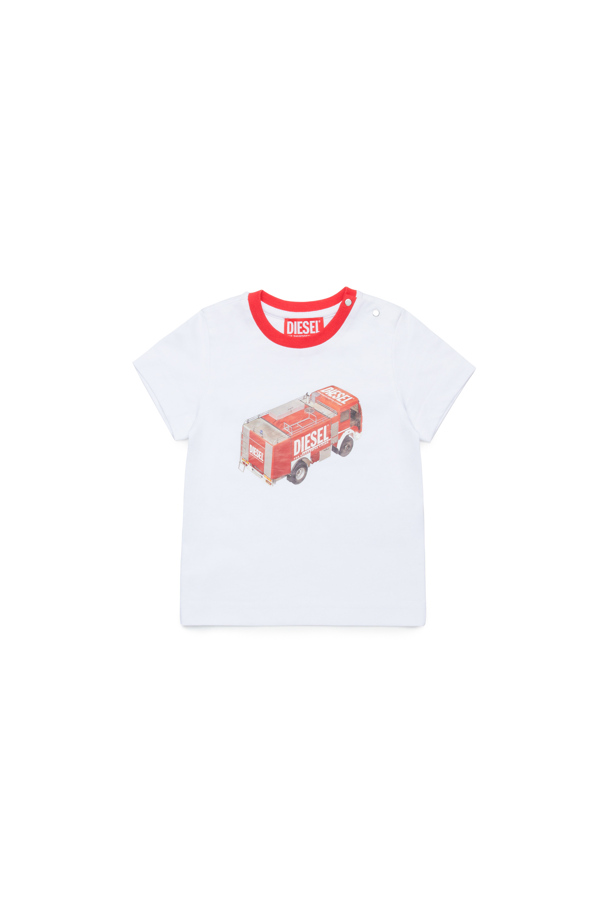 T-shirt with fire truck print | White | 3-36 MONTHS Boys | Diesel, image size:1996x3000