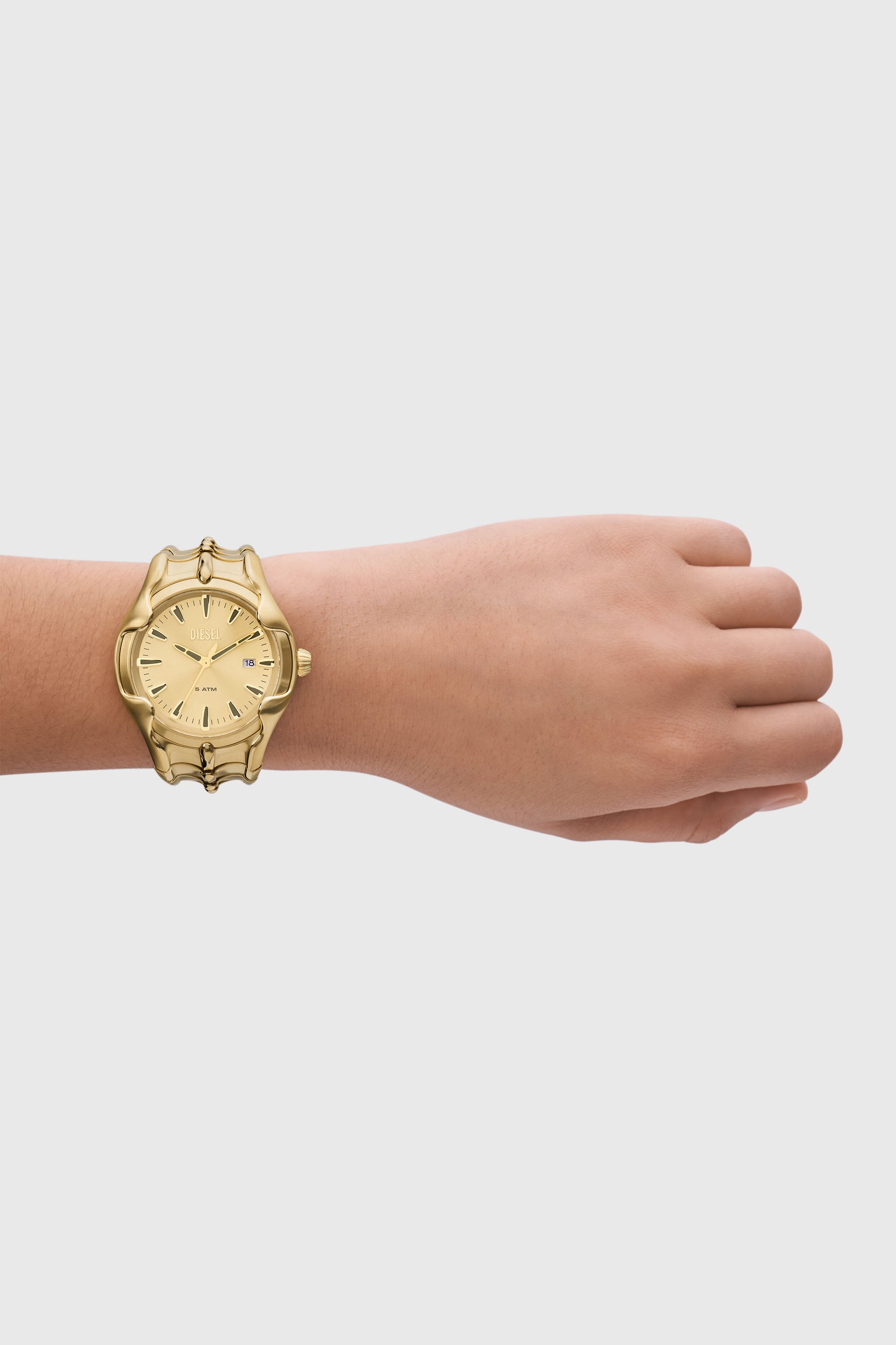 Diesel - DZ2186, Man's Vert Three-Hand Date Gold-Tone Stainless Steel Watch in Gold - 4