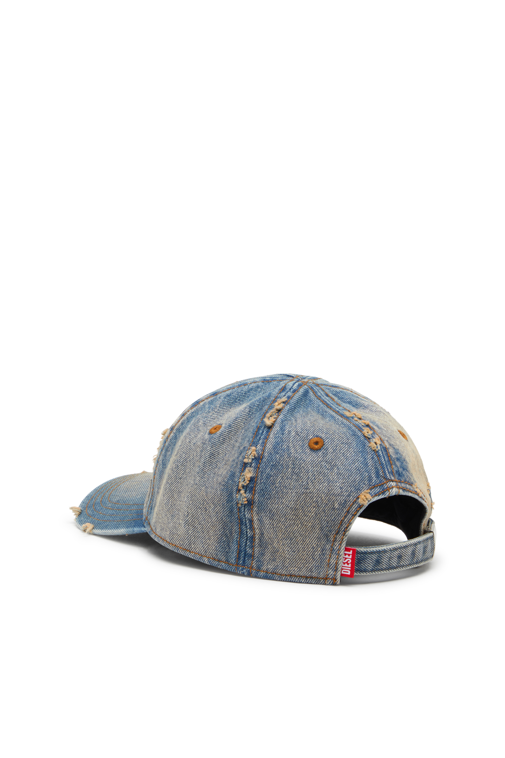 Diesel - C-ENIC, Male's Denim cap with frayed details and embroidered logo in Blue Jeans - 2