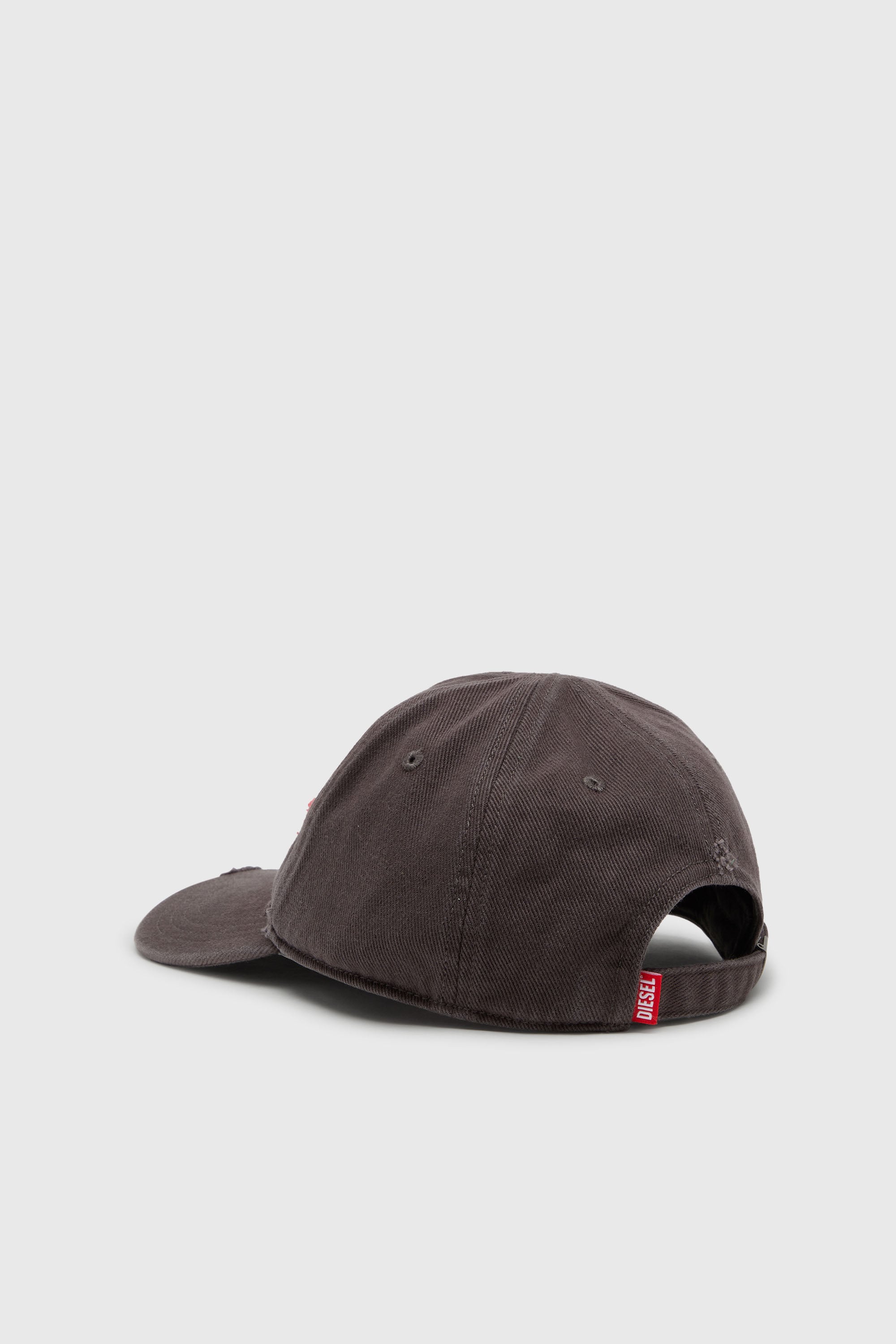Diesel - C-URSIV, Male's Distressed baseball cap with embroidered patch in Dark Grey - 2