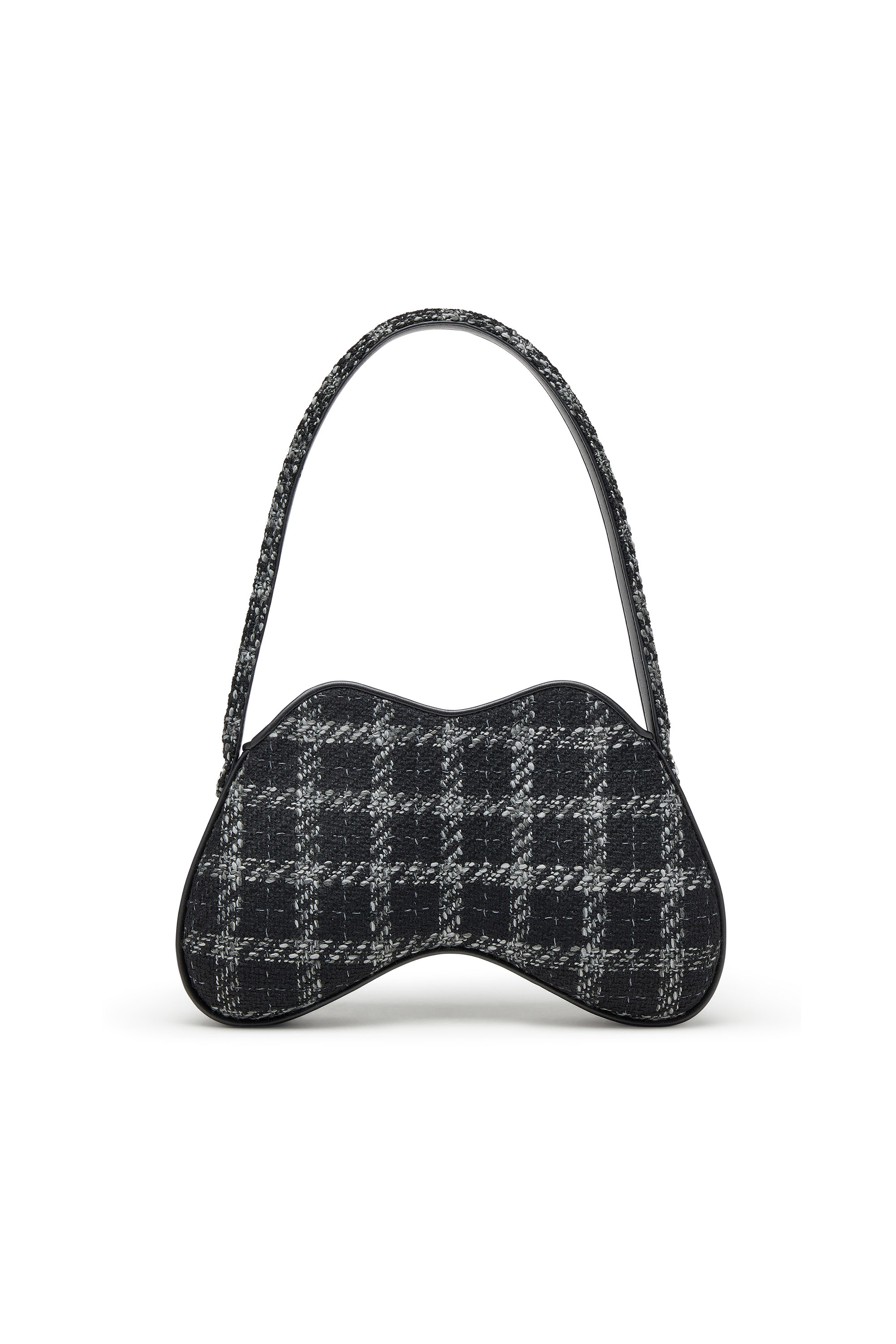 Diesel - DOUBLE-D SHOULDER, Female's Double-D-Shoulder bag with houndstooth motif in Black - 4
